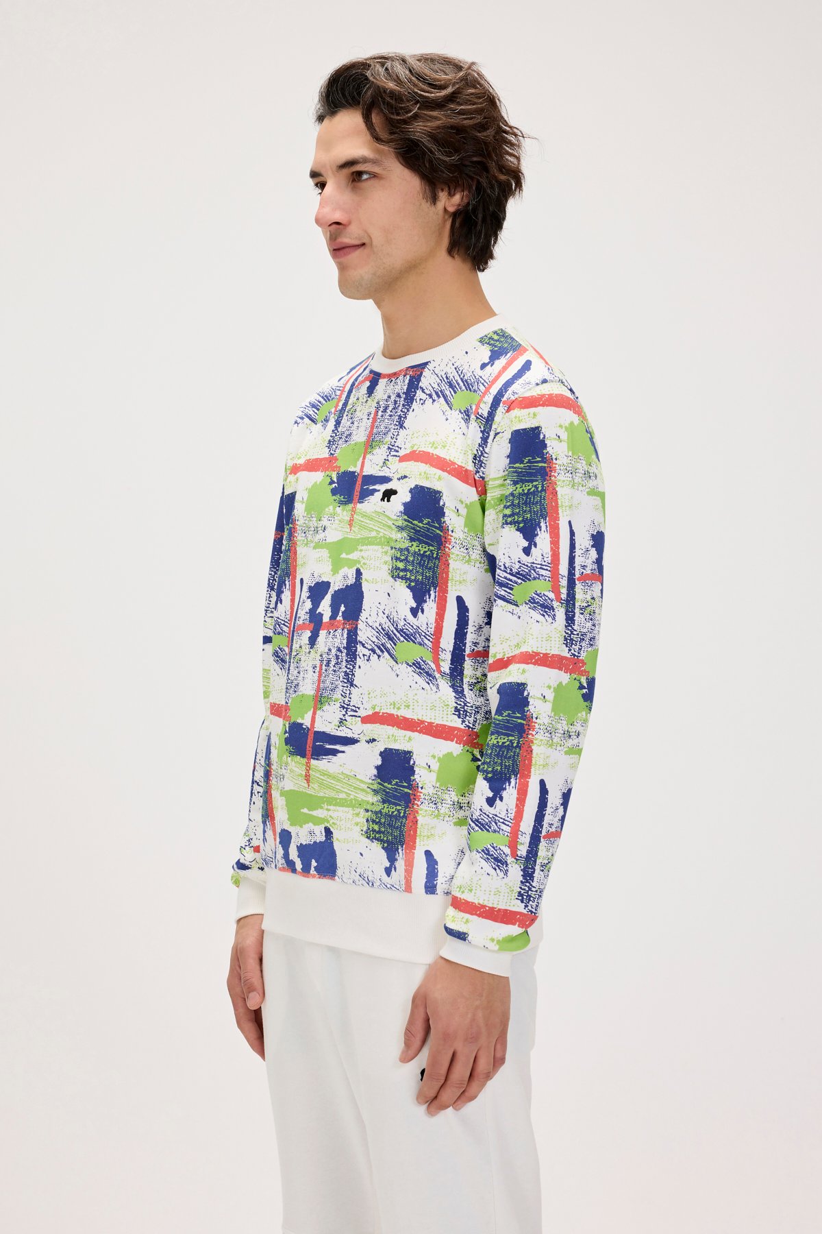 FLAME CREWNECK PRINTED CREWNECK OFF-WHITE  ERKEK SWEATSHIRT FLAME CREWNECKFLAME CREWNECK