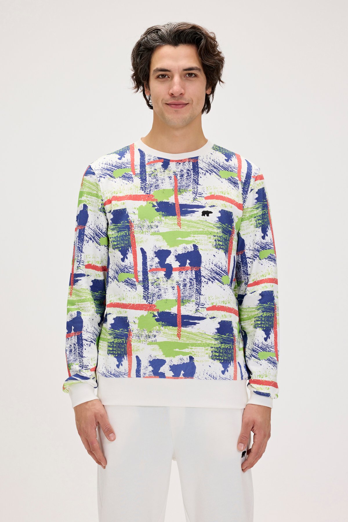 FLAME CREWNECK PRINTED CREWNECK OFF-WHITE  ERKEK SWEATSHIRT FLAME CREWNECKFLAME CREWNECK