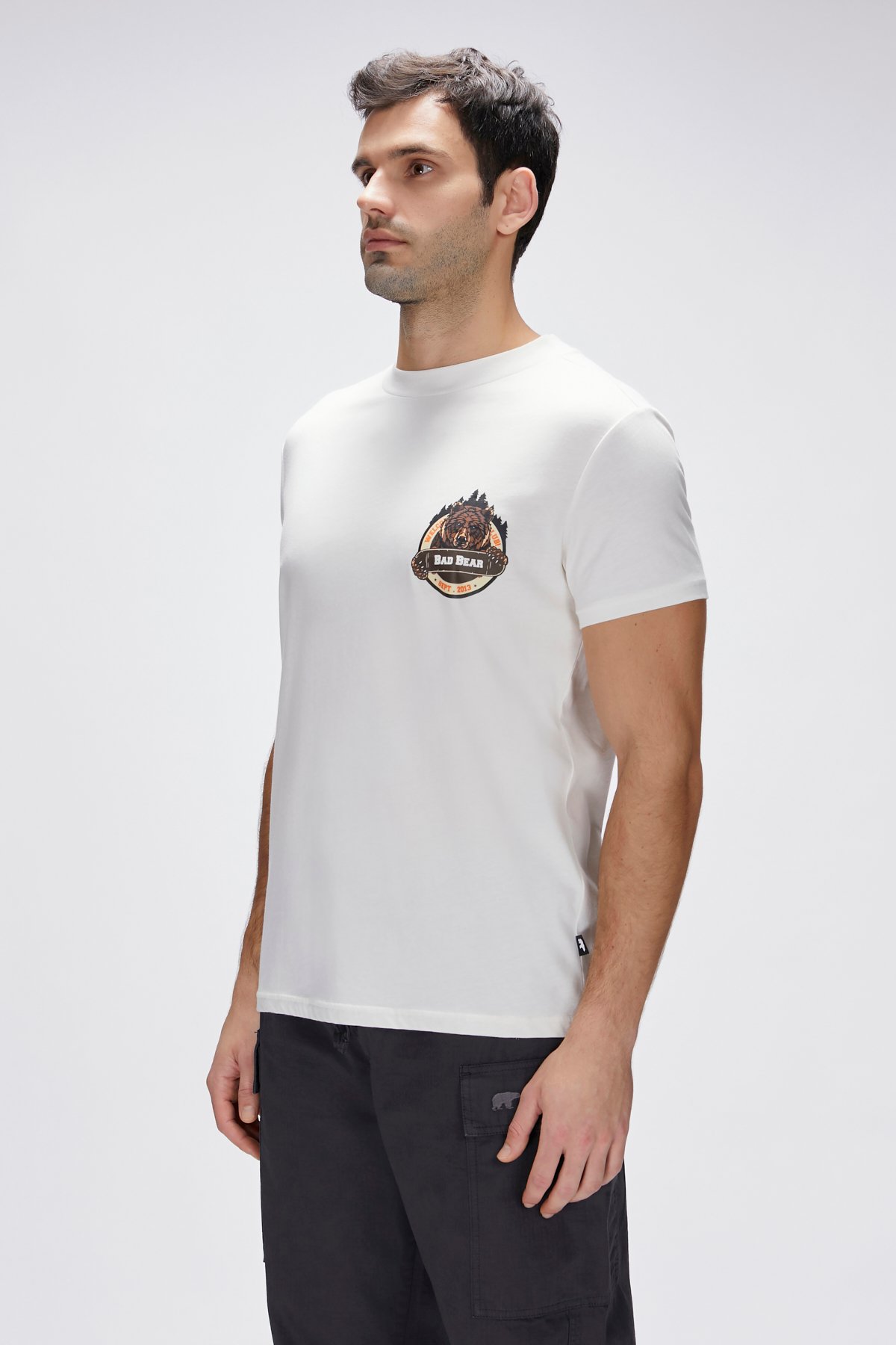 Flint Beyaz Erkek Baskılı Tişört
