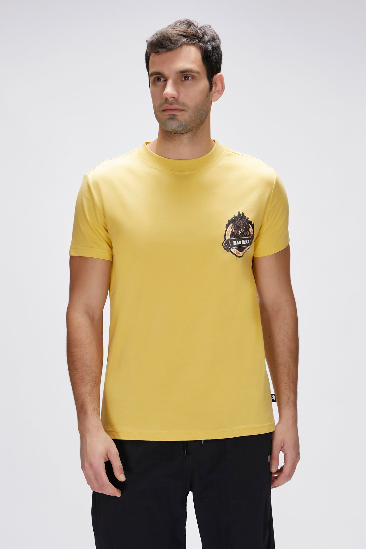 Flint Sarı Erkek Baskılı Tişört