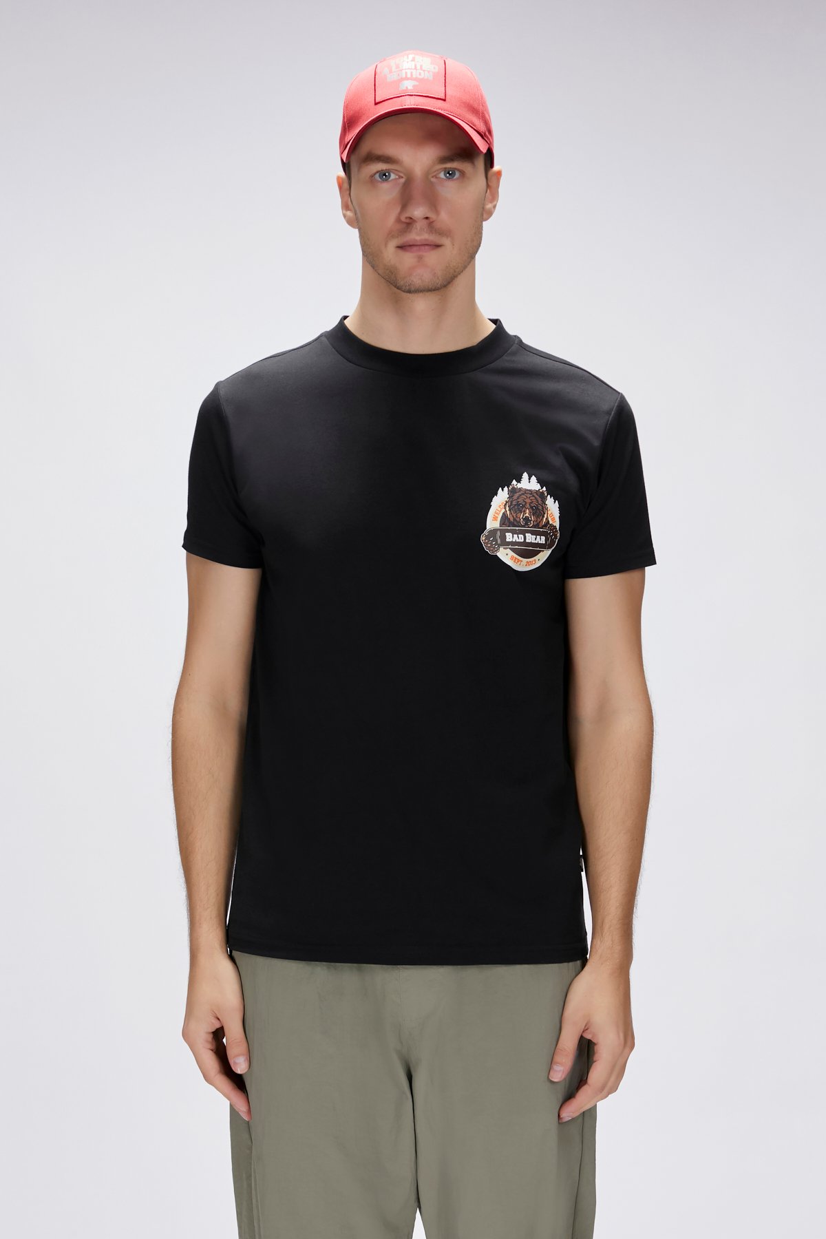 Flint Siyah Erkek Baskılı Tişört