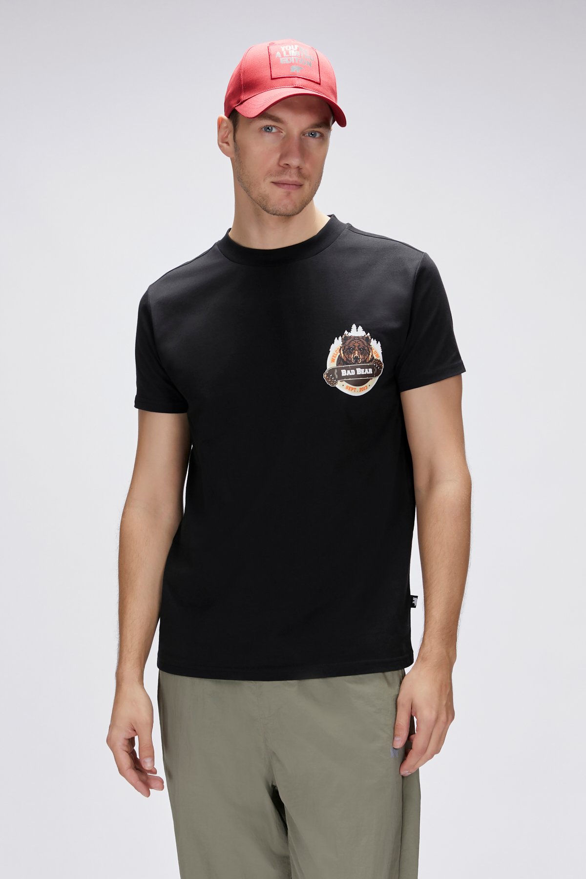 Flint Siyah Erkek Baskılı Tişört