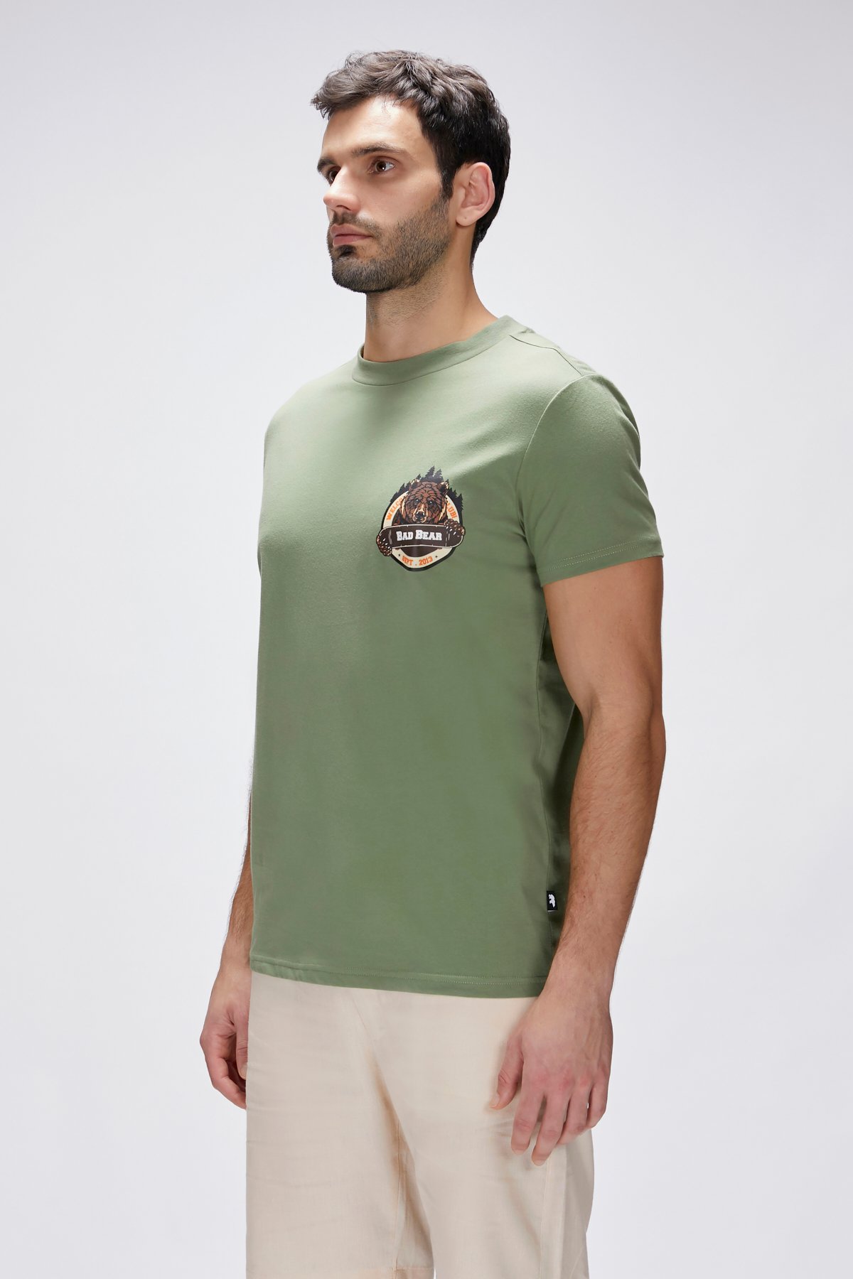 Flint Yeşil Erkek Baskılı Tişört
