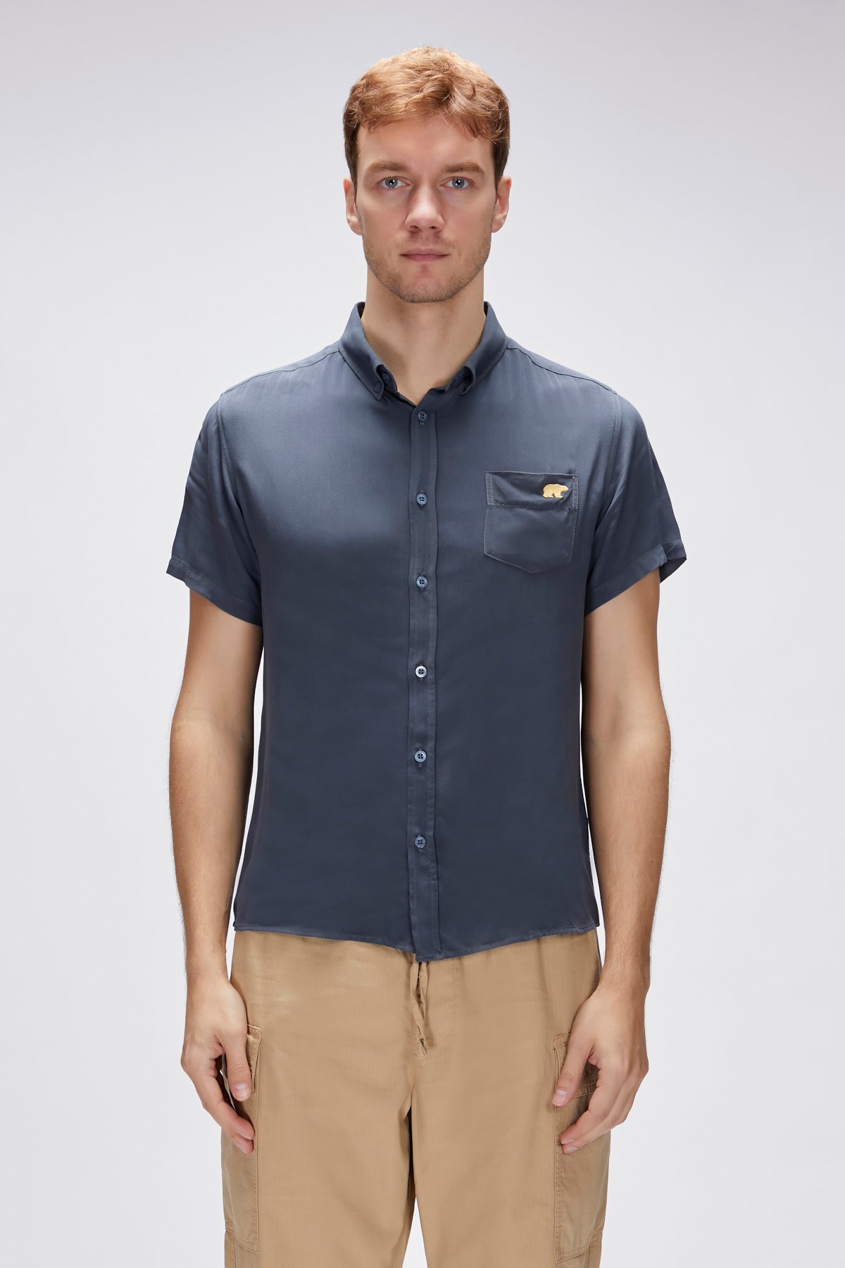 FRANK SHIRT BASIC SHIRT ASPHALT DÜĞMELİ MAN SHIRT FRANK SHIRTFRANK SHIRT