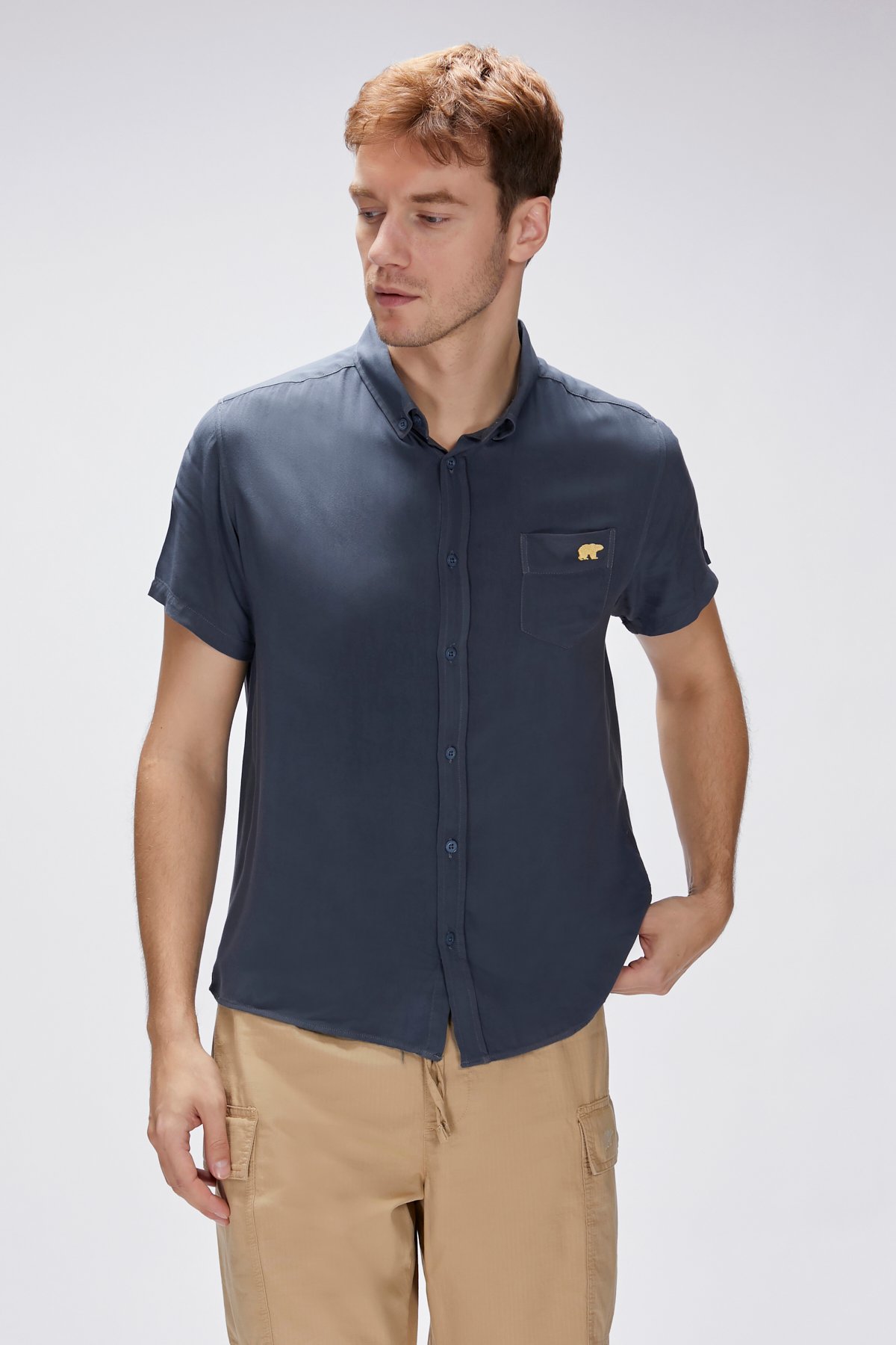 FRANK SHIRT BASIC SHIRT ASPHALT DÜĞMELİ MAN SHIRT FRANK SHIRTFRANK SHIRT