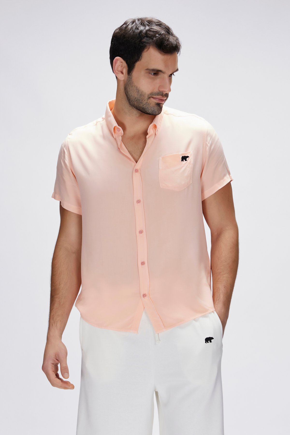 FRANK SHIRT BASIC SHIRT MELLOW PEACH DÜĞMELİ MAN SHIRT FRANK SHIRTFRANK SHIRT