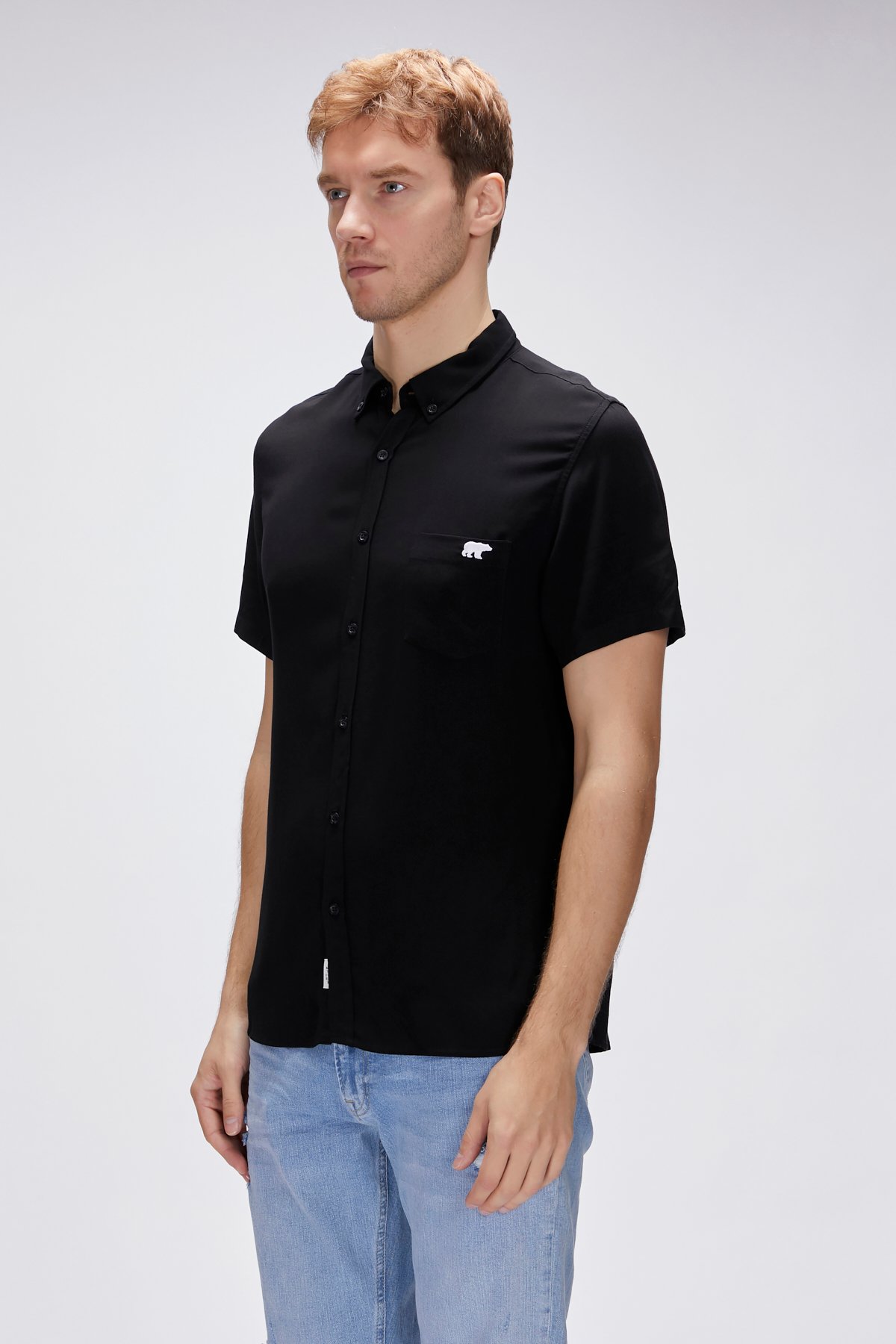 Frank Shirt Siyah Kısa Kollu Erkek Gömlek