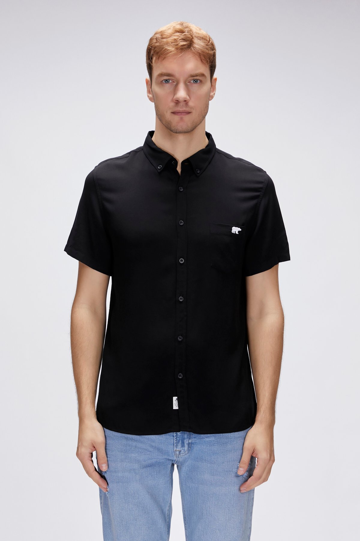 Frank Shirt Siyah Kısa Kollu Erkek Gömlek