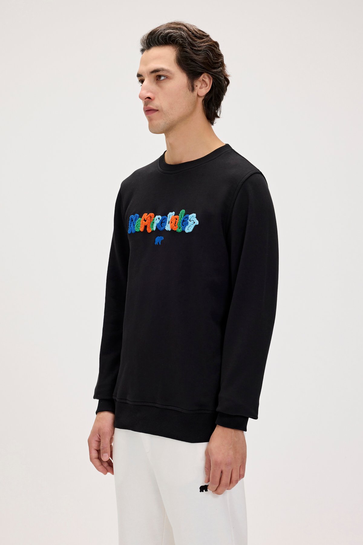 FURRY CREWNECK PRINTED CREWNECK NIGHT  ERKEK SWEATSHIRT FURRY CREWNECKFURRY CREWNECK