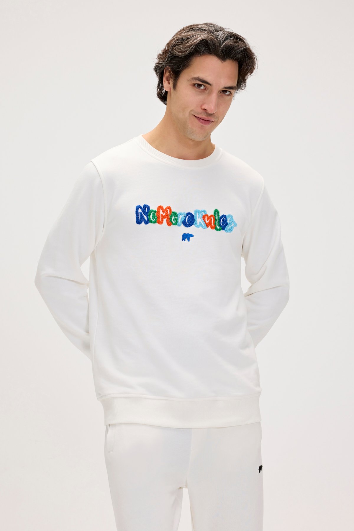 FURRY CREWNECK PRINTED CREWNECK OFF-WHITE  ERKEK SWEATSHIRT FURRY CREWNECKFURRY CREWNECK