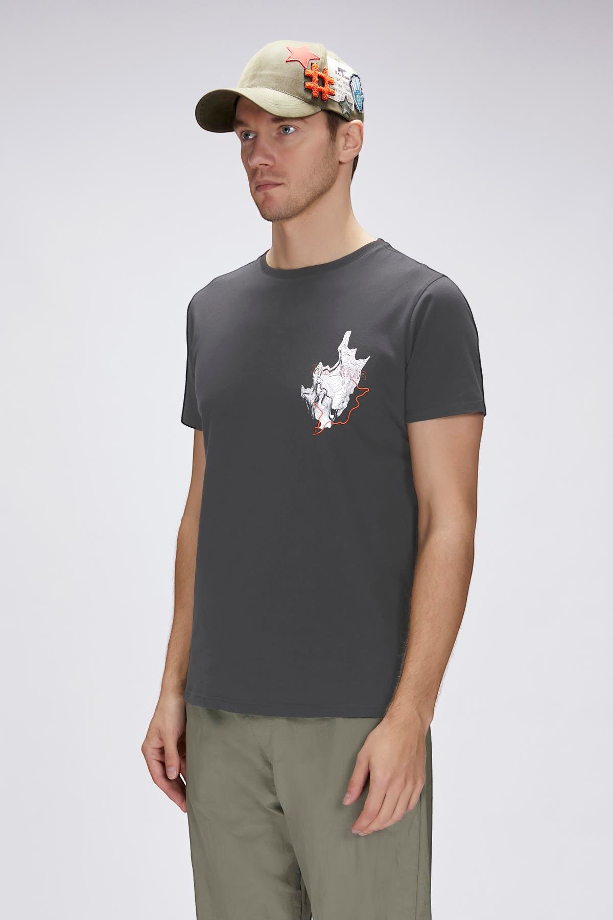 Gerald Antrasit Erkek Baskılı Tişört