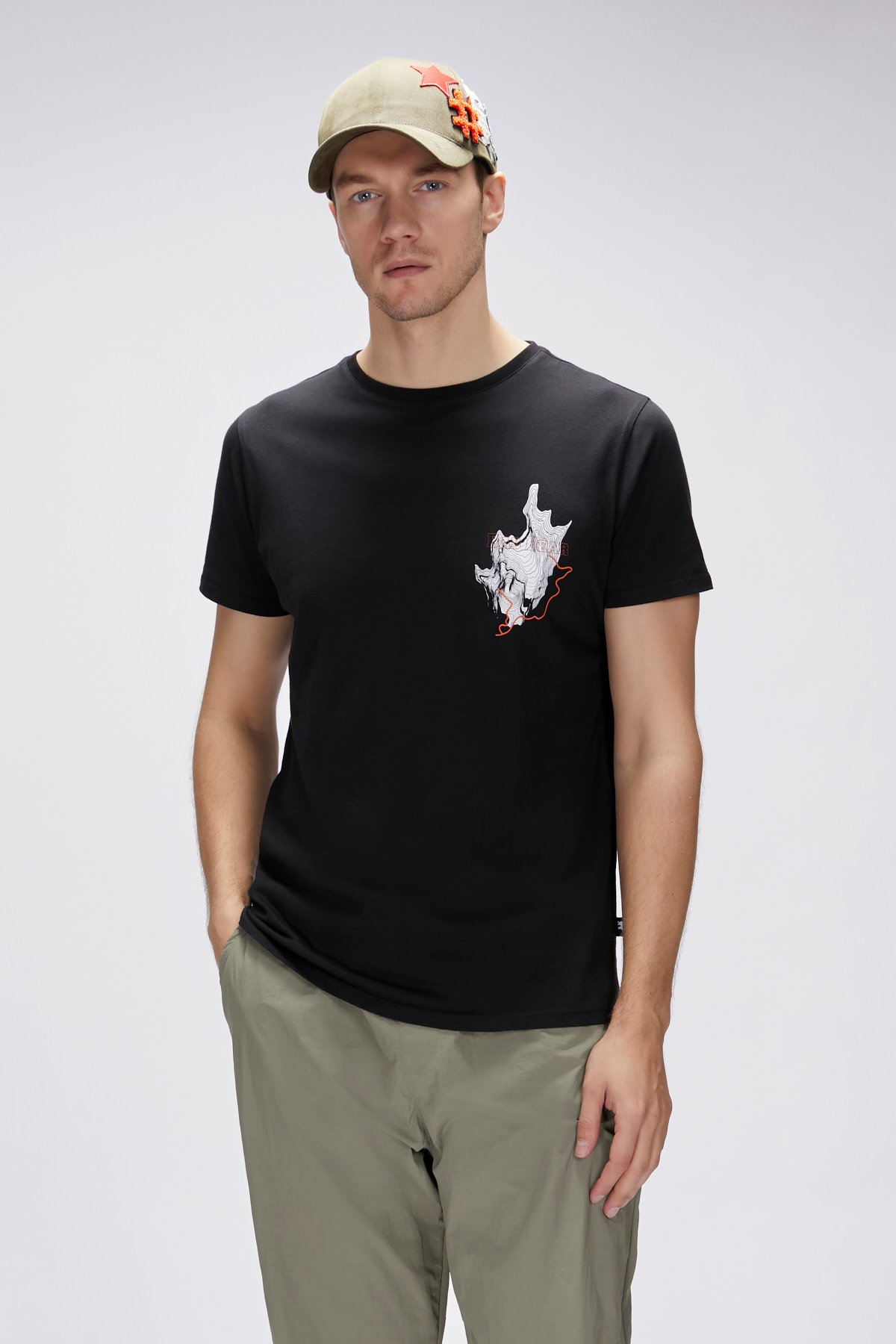 Gerald Siyah Erkek Baskılı Tişört