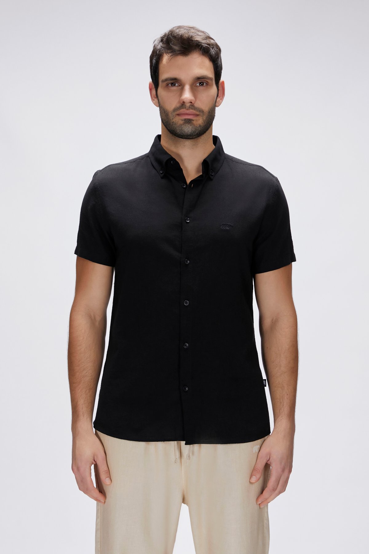 Grady Haki Kısa Kollu Erkek Gömlek