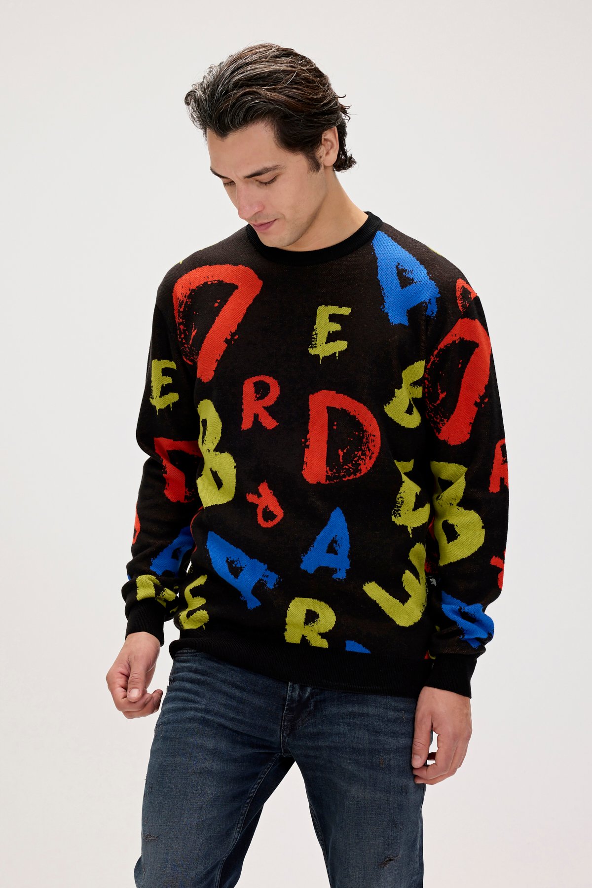HARMONY KNIT CREWNECK PRINTED CREWNECK NIGHT  ERKEK KNITWEAR HARMONY KNIT CREWNECKHARMONY KNIT CREWNECK