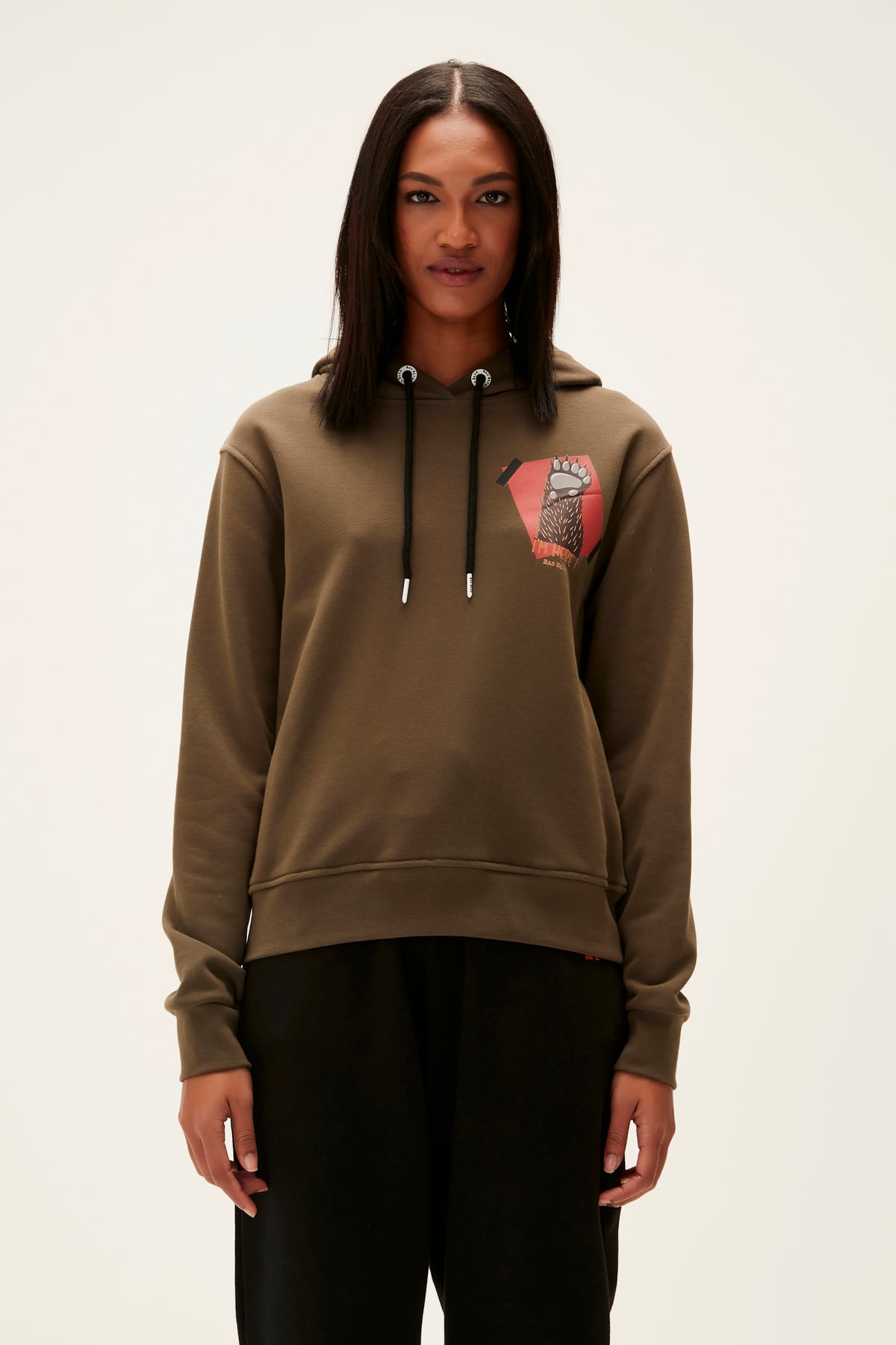 HERE HOODIE KHAKI