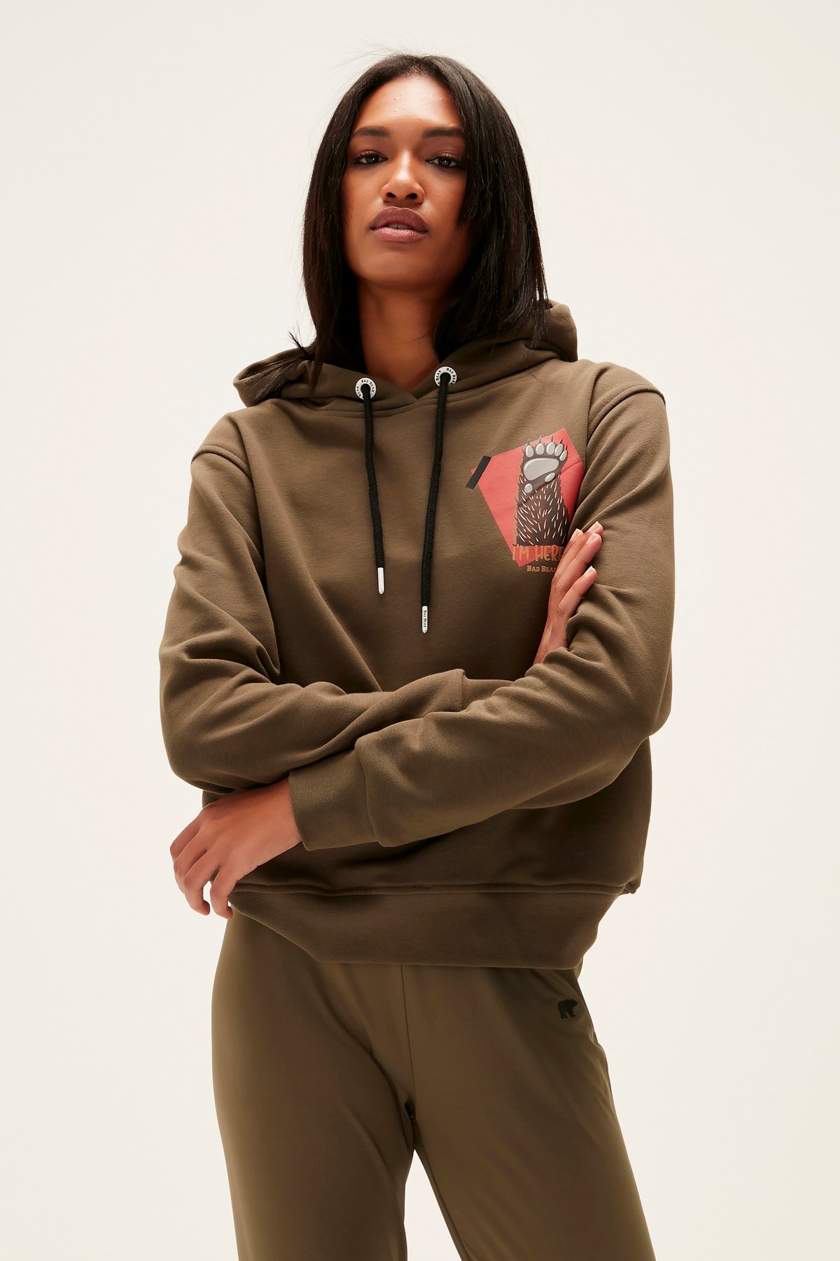 HERE HOODIE KHAKI