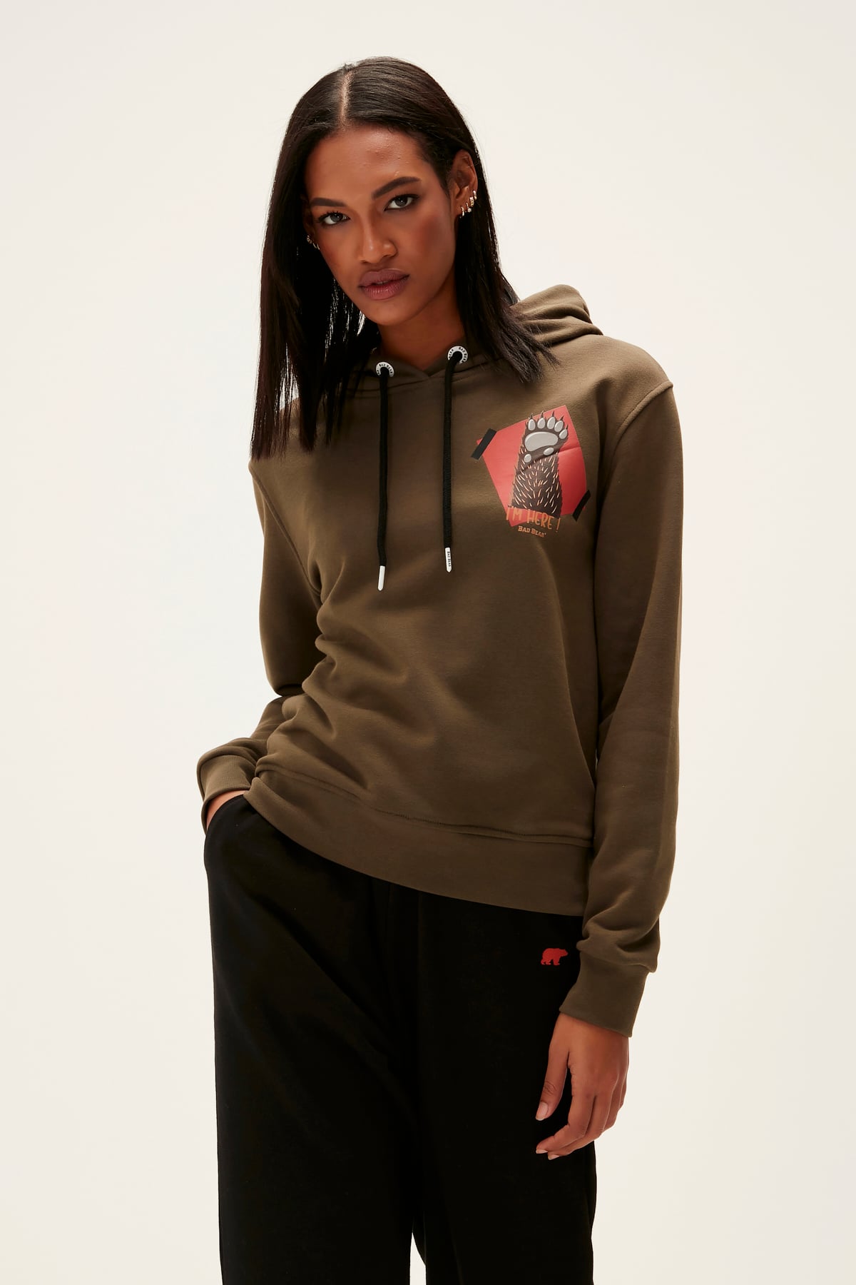 HERE HOODIE KHAKI