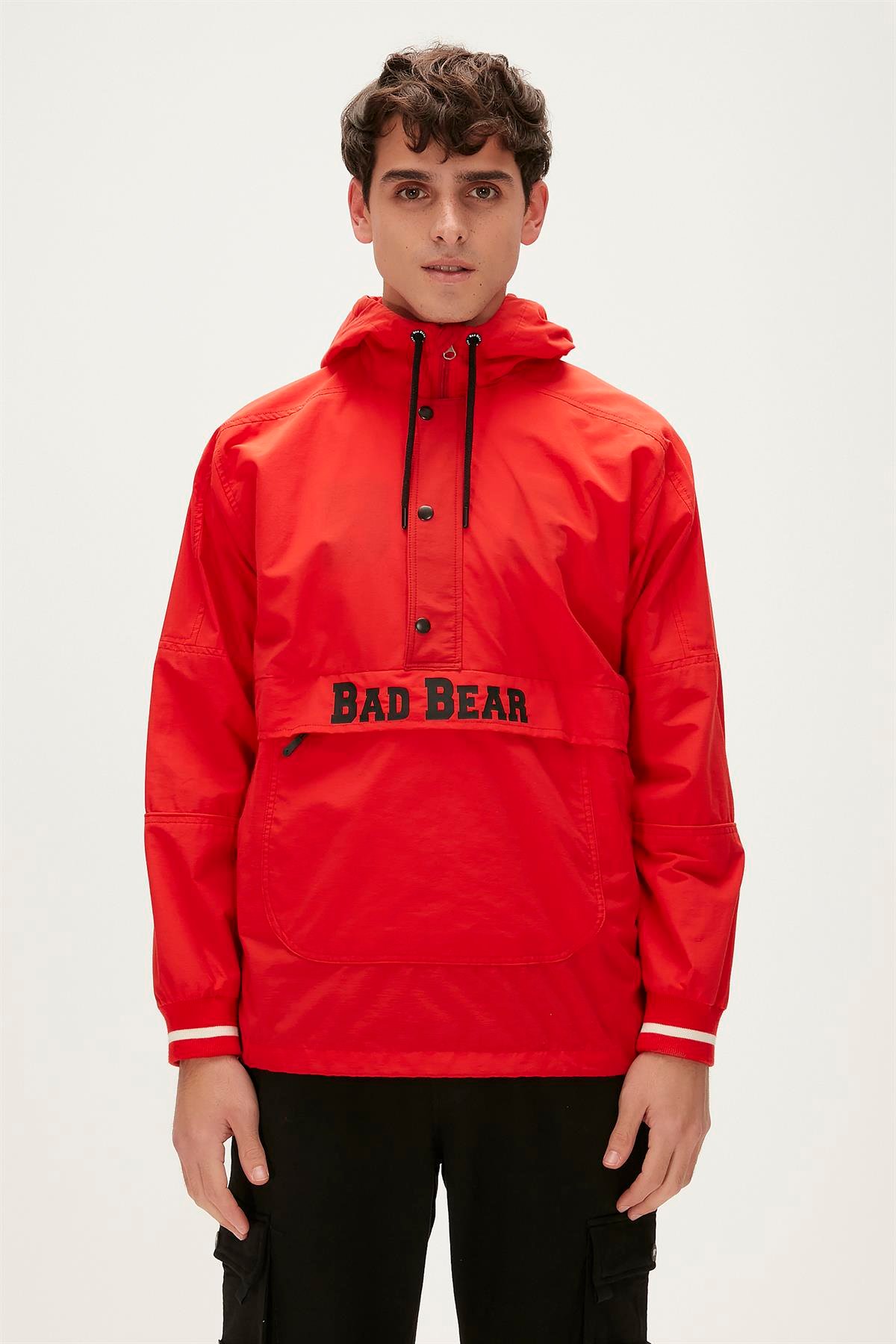 Hurricane Windbreaker Crimson Red Kırmızı Kanguru Cep Erkek Rüzgarlık