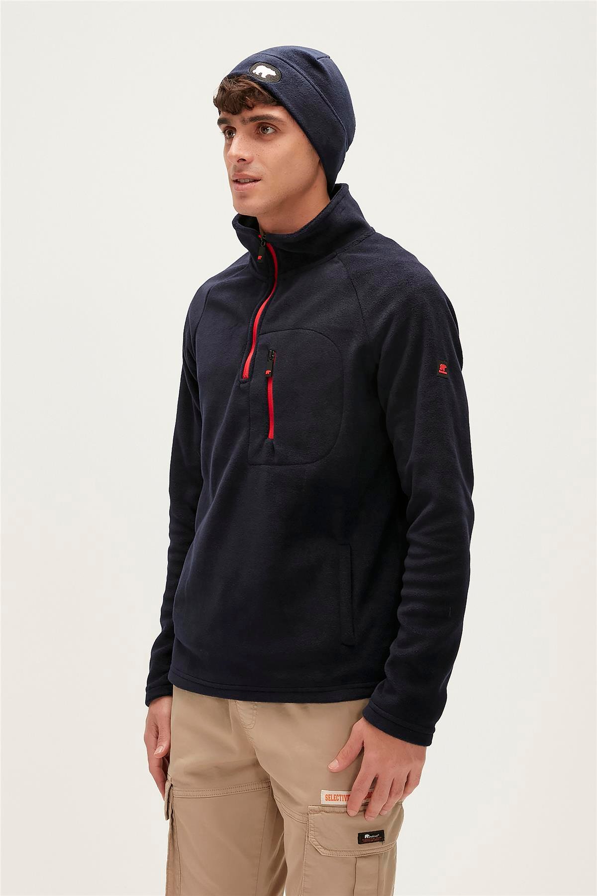 Husky Half-Zip Lacivert Yarım Fermuarlı Erkek Polar Sweatshirt