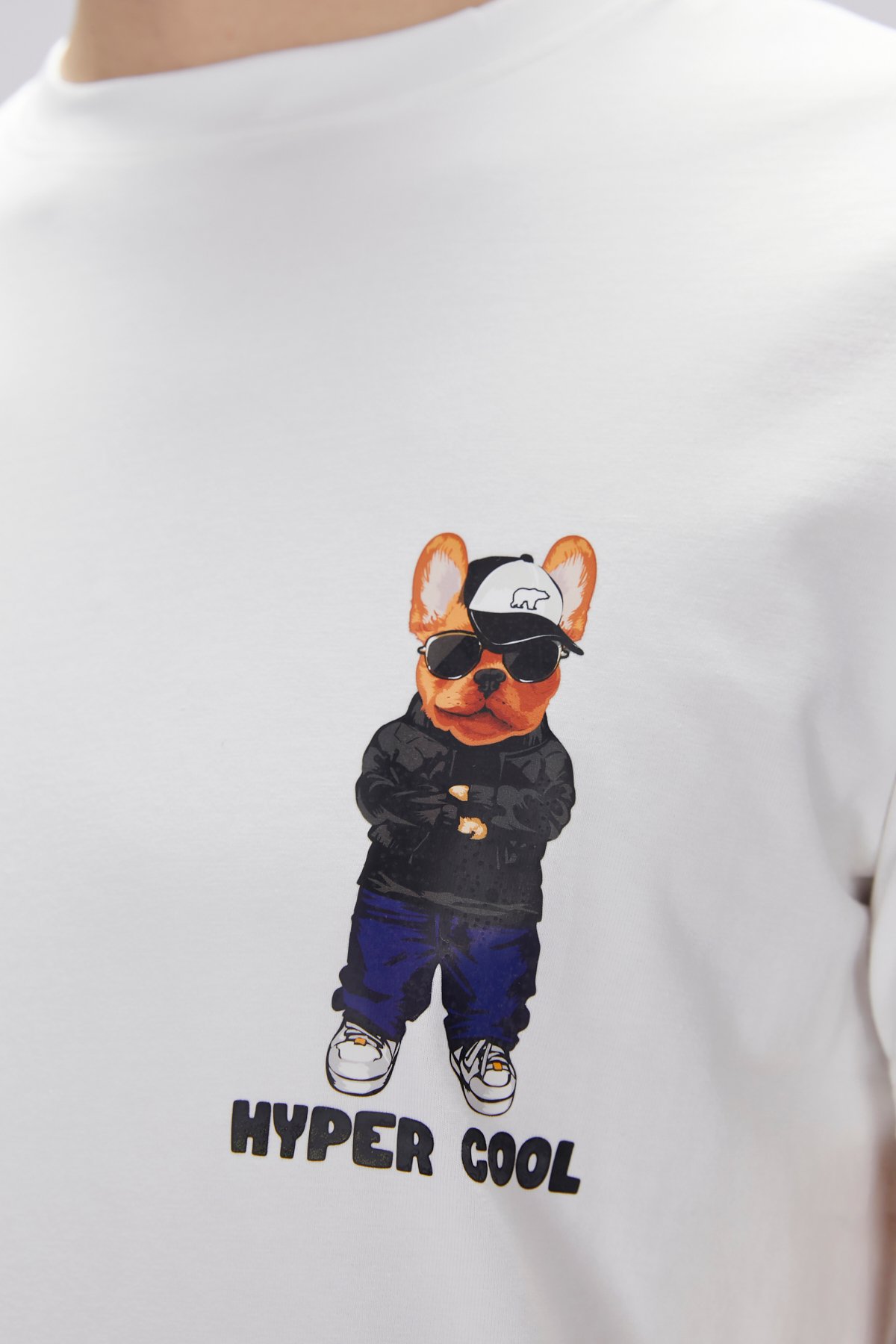 Hyper Beyaz Erkek Baskılı Tişört
