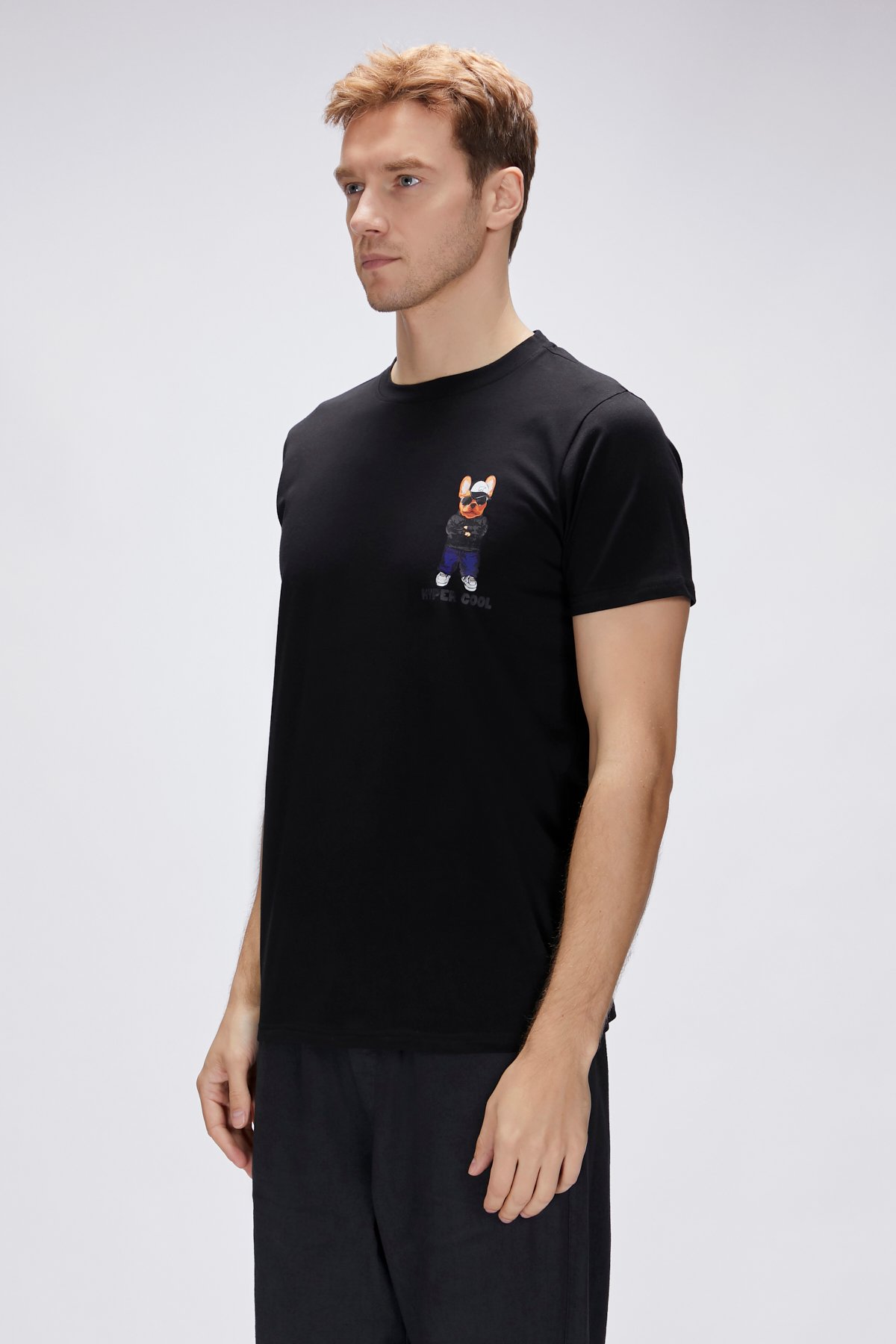 Hyper Siyah Erkek Baskılı Tişört