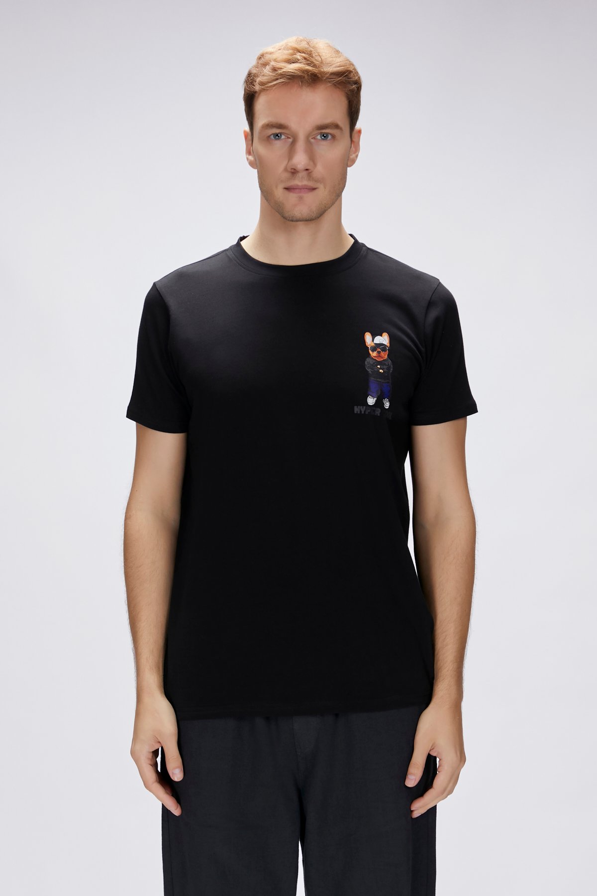 Hyper Siyah Erkek Baskılı Tişört