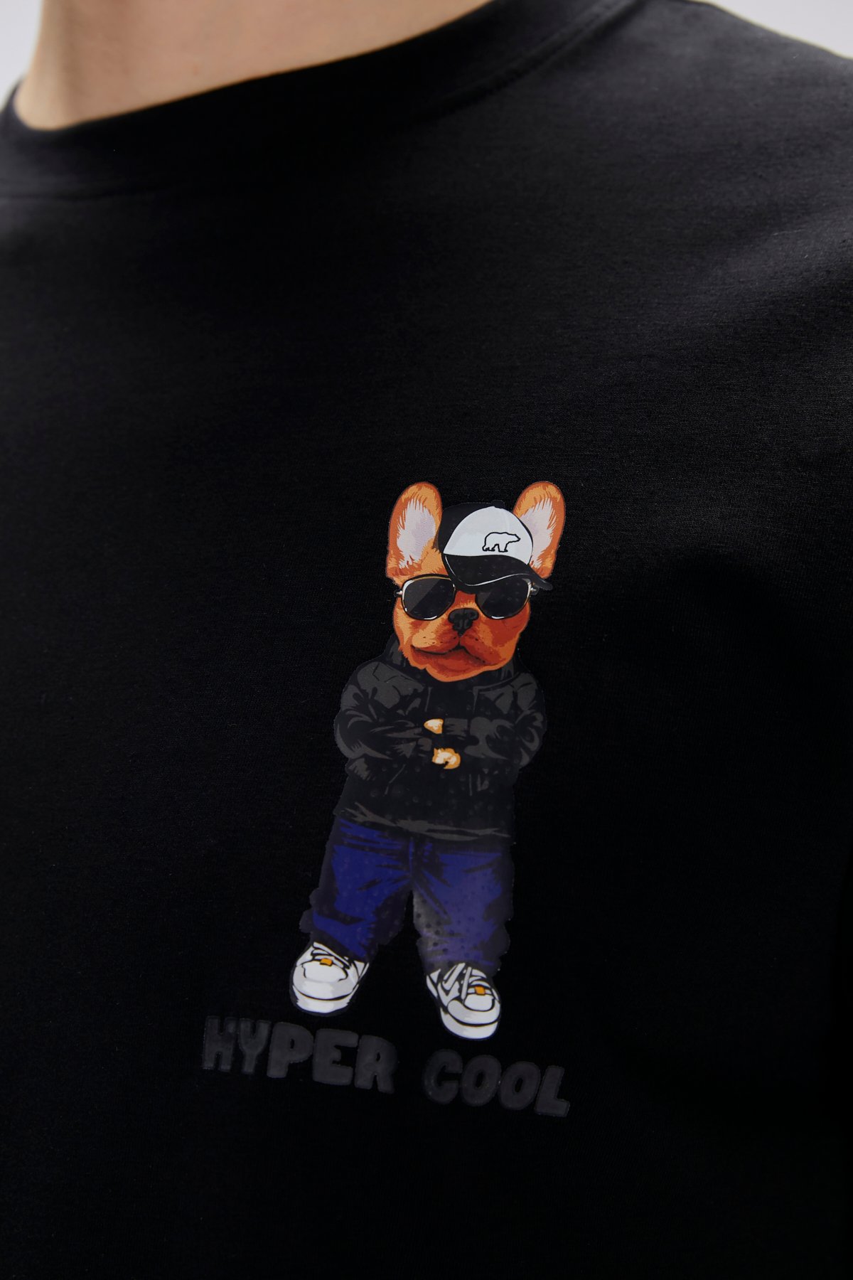 Hyper Siyah Erkek Baskılı Tişört