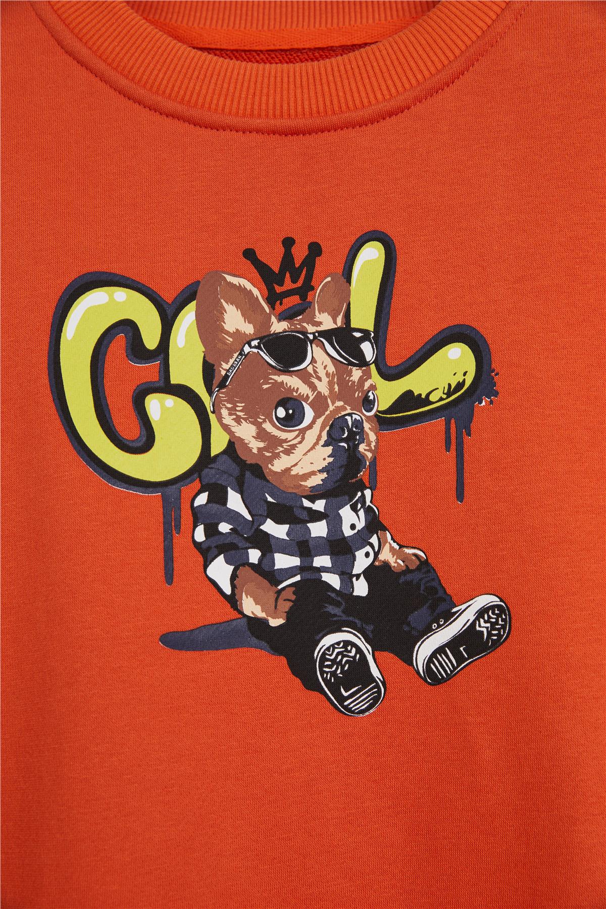 JAVED CREWNECK JR PRINTED CREWNECK ORANGE  ÇOCUK SWEATSHIRT JAVED CREWNECK JRJAVED CREWNECK JR