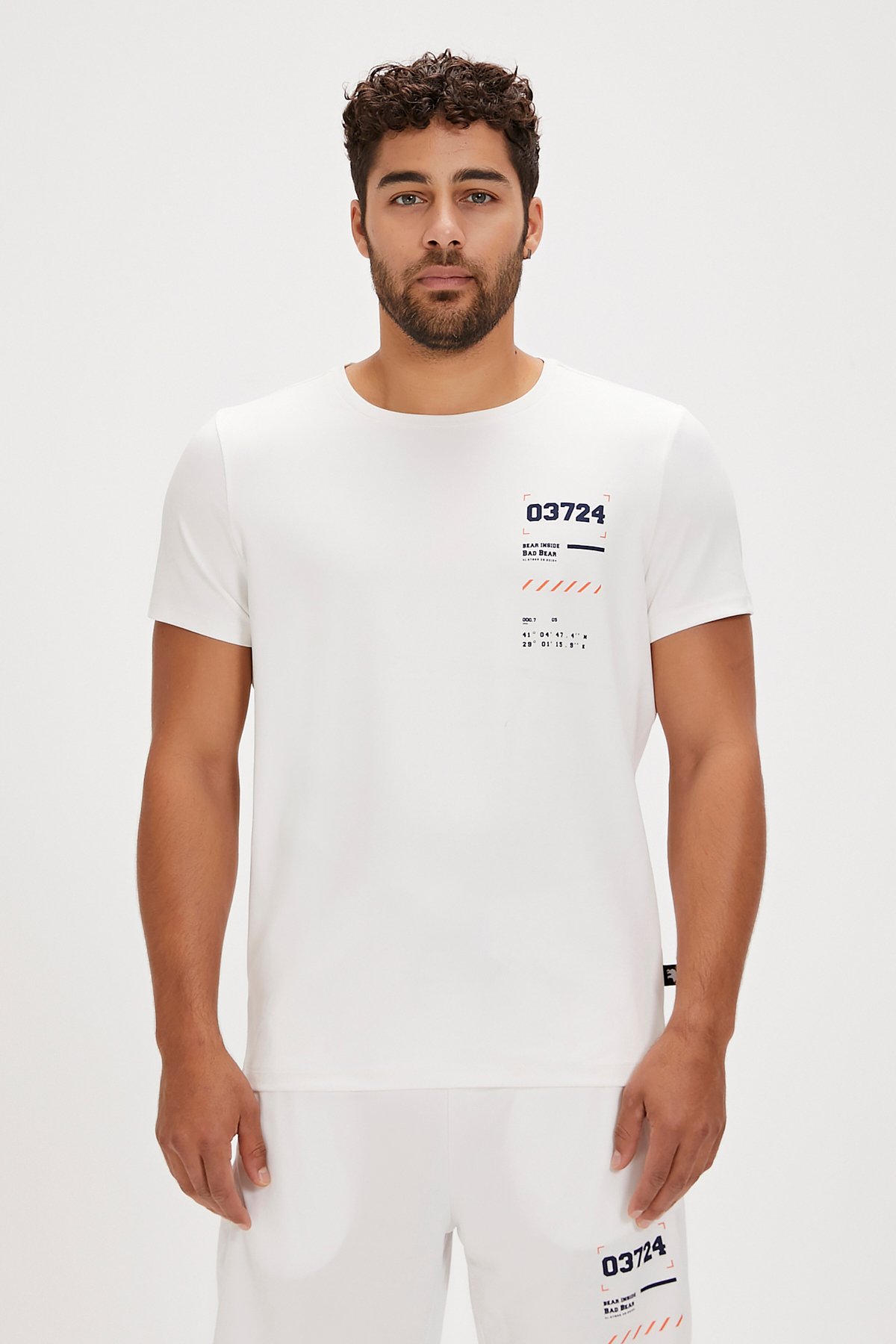 Jesse Beyaz Baskılı Erkek Tişört