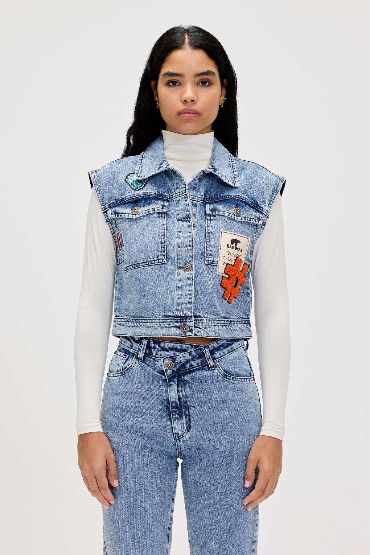 JOANNE DENIM VEST MAVİ