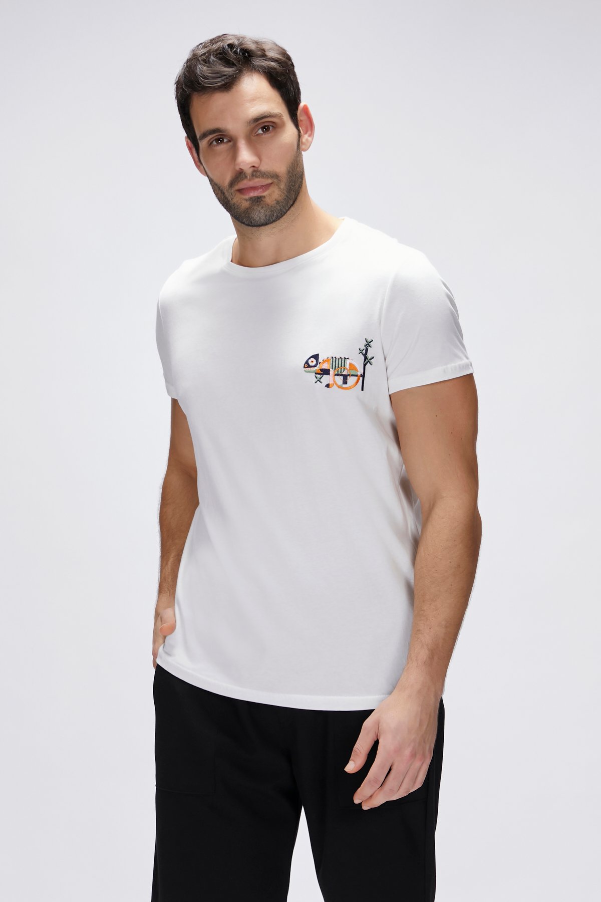 Jonah Beyaz Erkek Baskılı Tişört