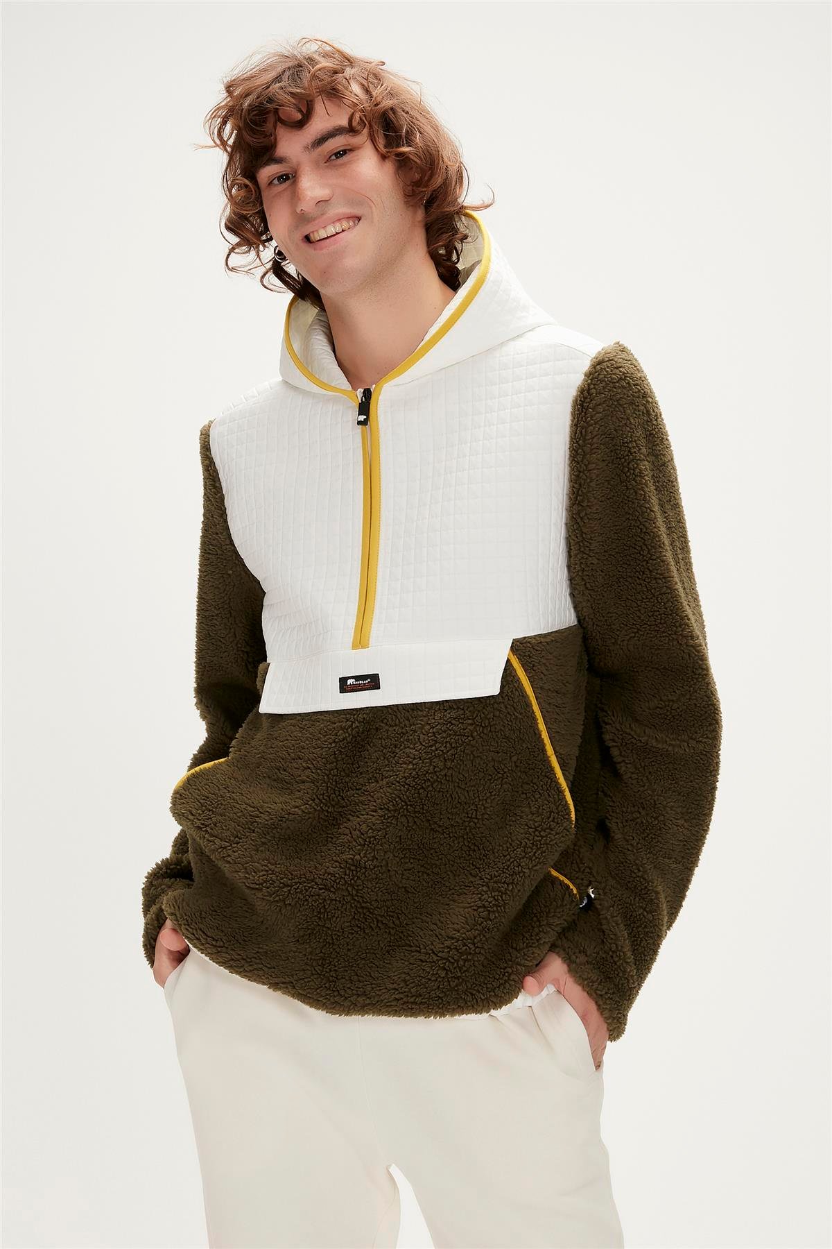 LEONARD HALF ZIP PLUSH HAKİ