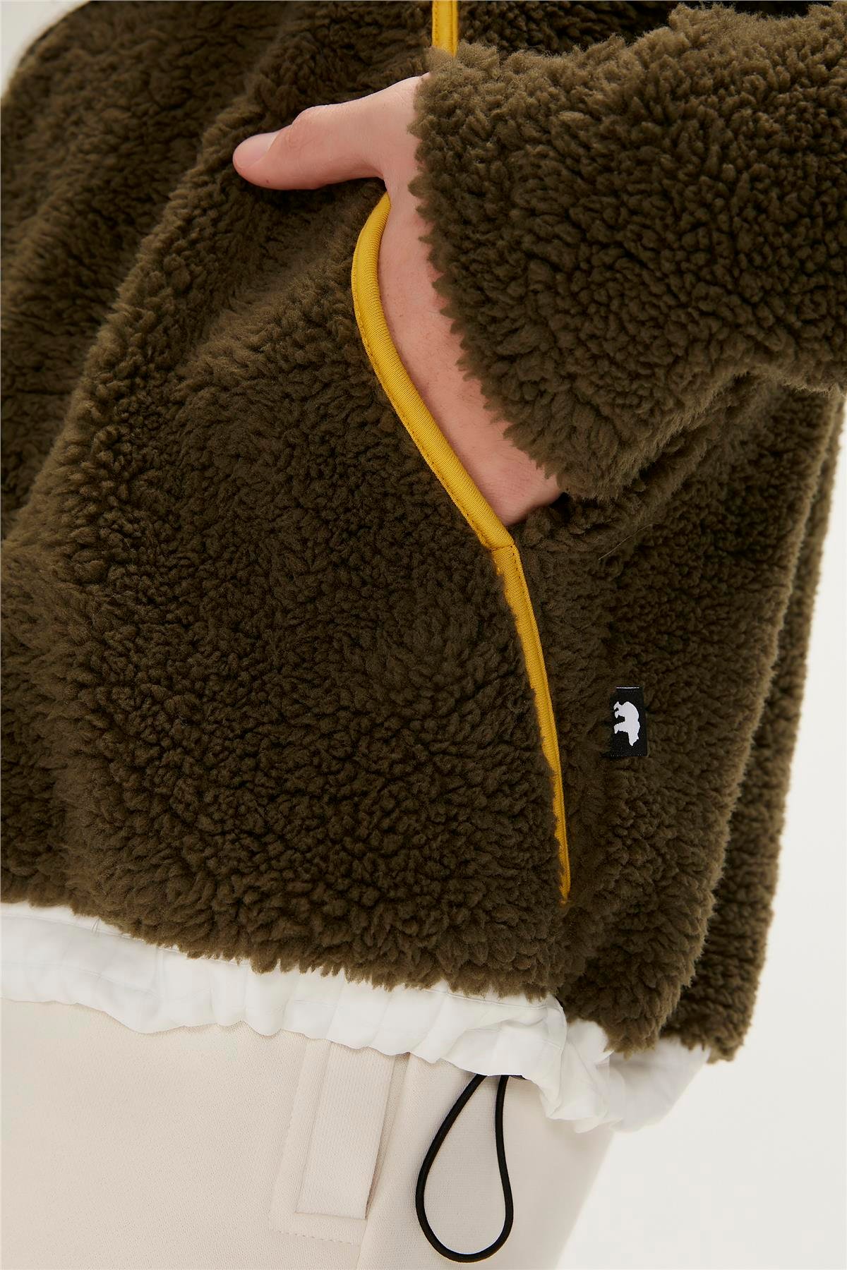 LEONARD HALF ZIP PLUSH HAKİ