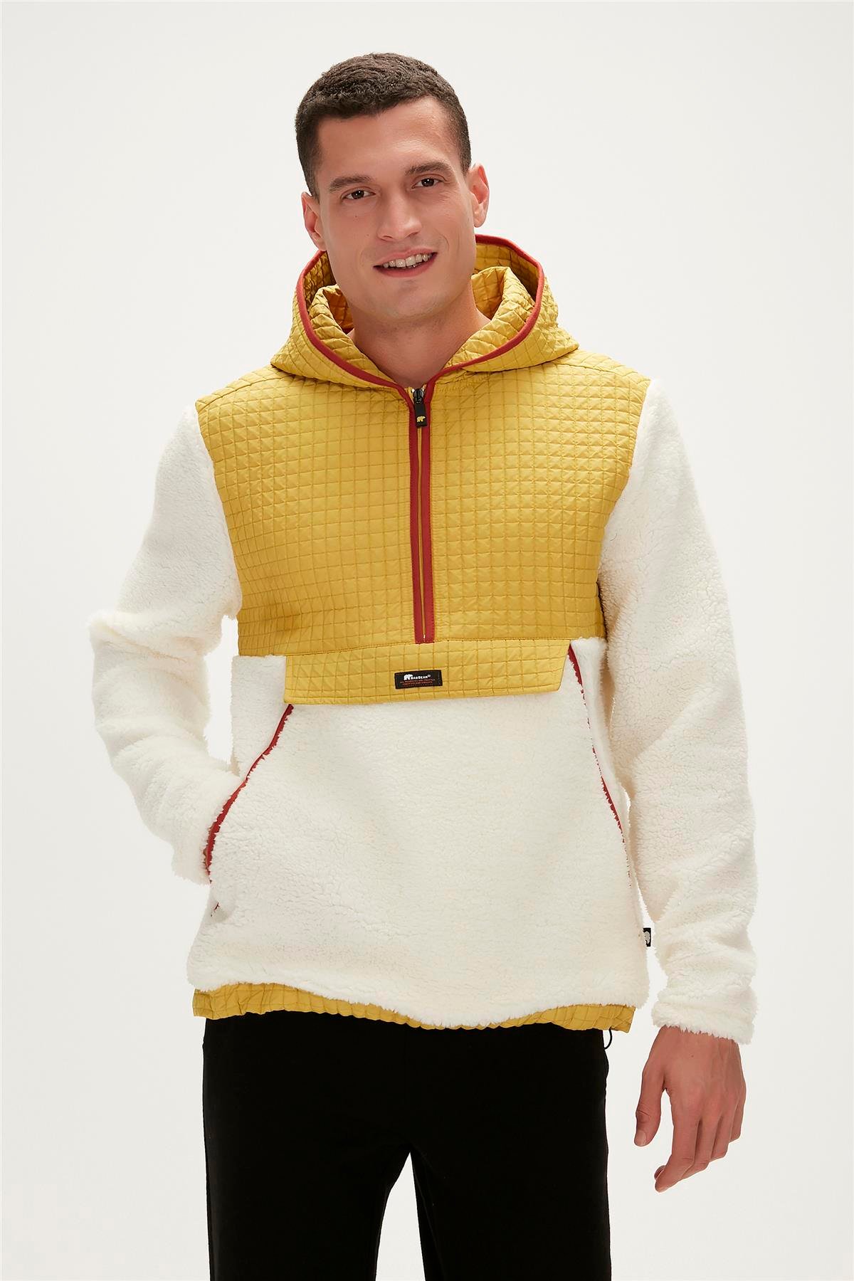 LEONARD HALF ZIP PLUSH ŞEKER BEYAZI