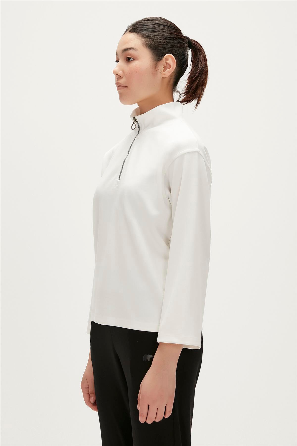 LEXI HALF ZIP BEYAZ
