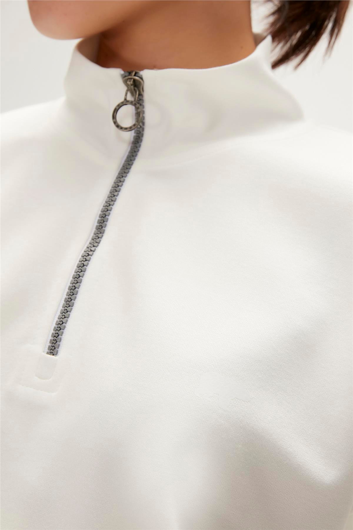 LEXI HALF ZIP BEYAZ
