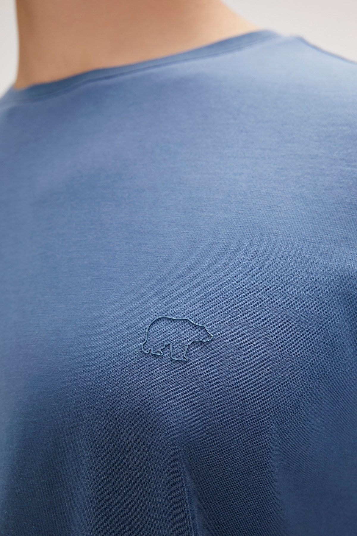 Liber Element Mavi Logo Baskılı Basic Erkek Tişört