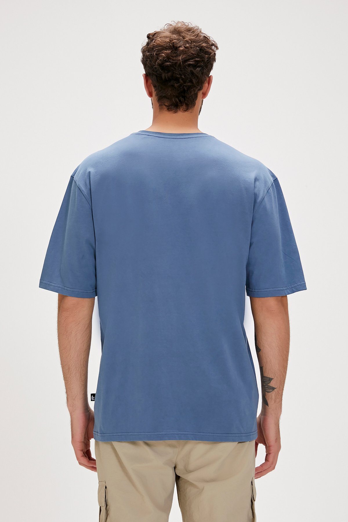 Liber Element Mavi Logo Baskılı Basic Erkek Tişört