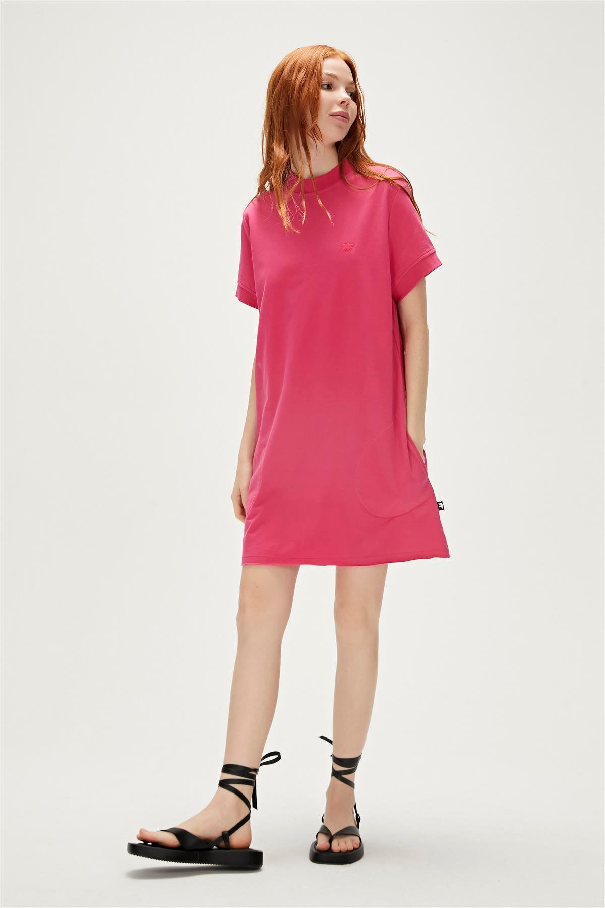Lily Dress Pudra Pembe Kadın Elbise T-Shirt