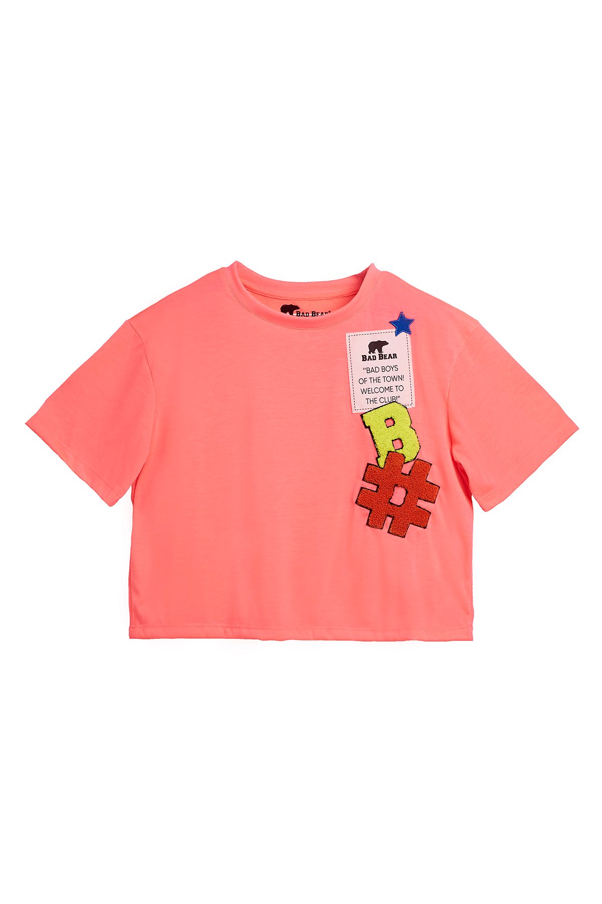LILY T-SHIRT JR PATCHED T-SHIRT NEON PINK  GIRL T-SHIRT LILY T-SHIRT JRLILY T-SHIRT JR