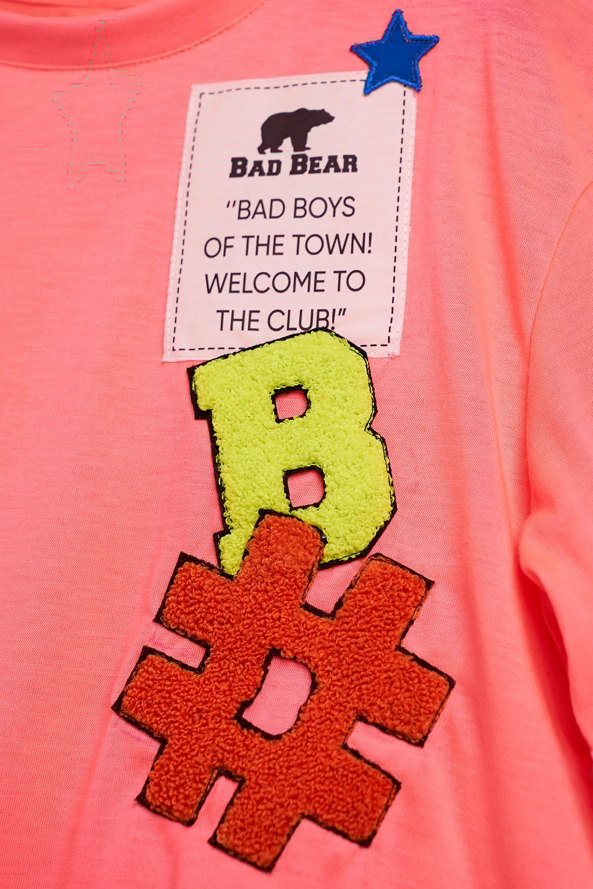 LILY T-SHIRT JR PATCHED T-SHIRT NEON PINK  GIRL T-SHIRT LILY T-SHIRT JRLILY T-SHIRT JR