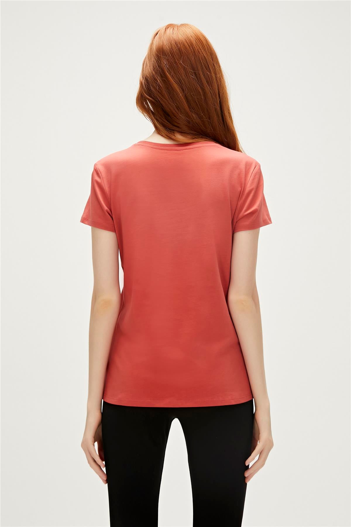 Logo Tee T-Shirt Ginger Tarçın Baskılı Kadın Tişört