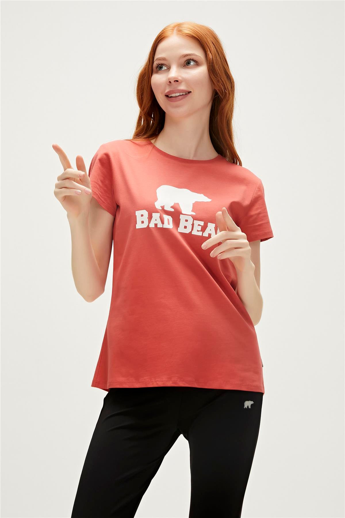 Logo Tee T-Shirt Ginger Tarçın Baskılı Kadın Tişört