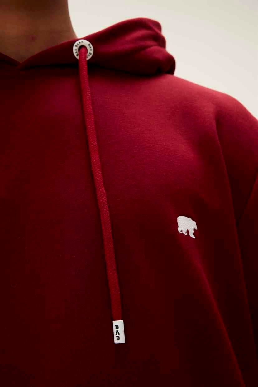 Long Story Hoodie Lava Kırmızı Baskılı Kapüşonlu Erkek Sweatshirt