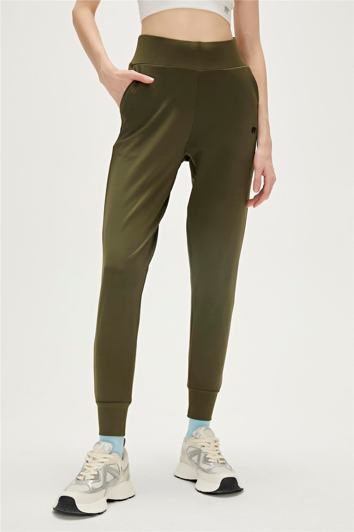 Lucca Haki Yeşil Uzun Kadın Tayt