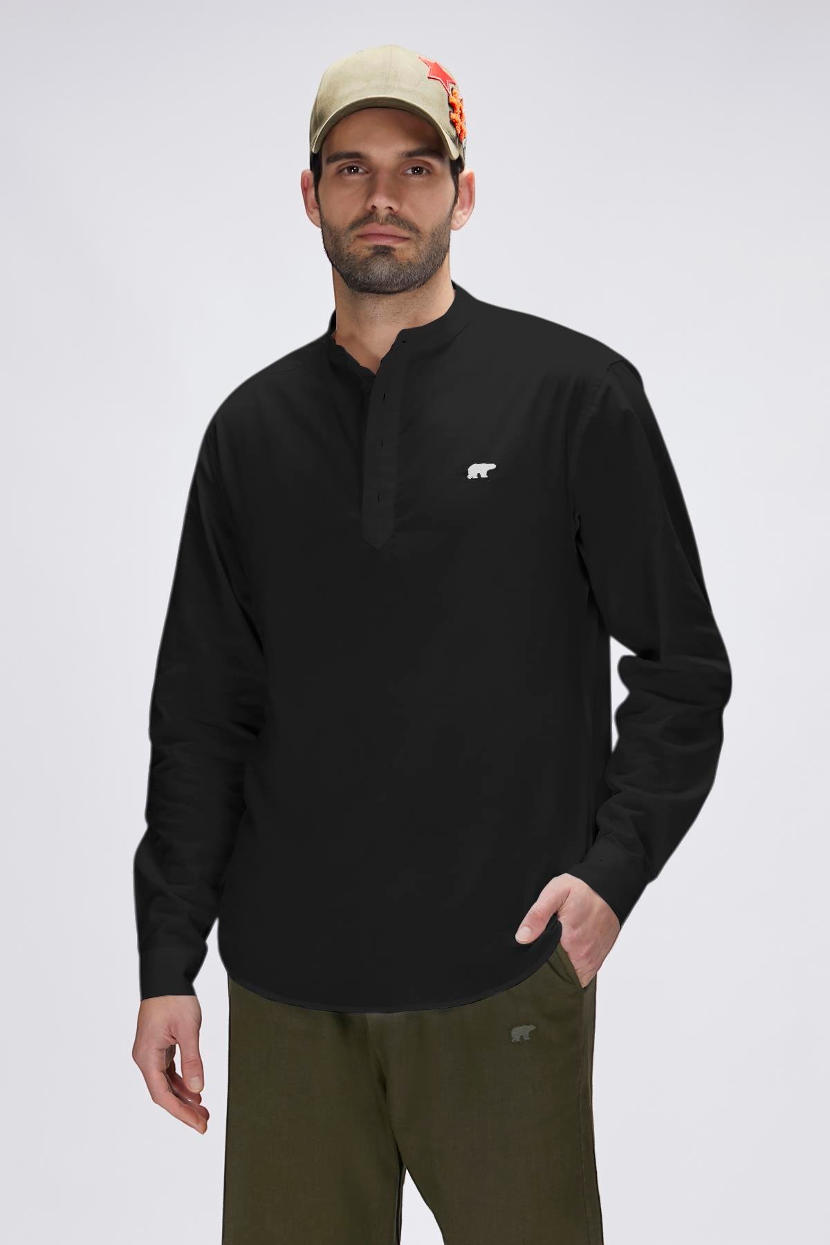 Luigi Siyah Erkek Gömlek