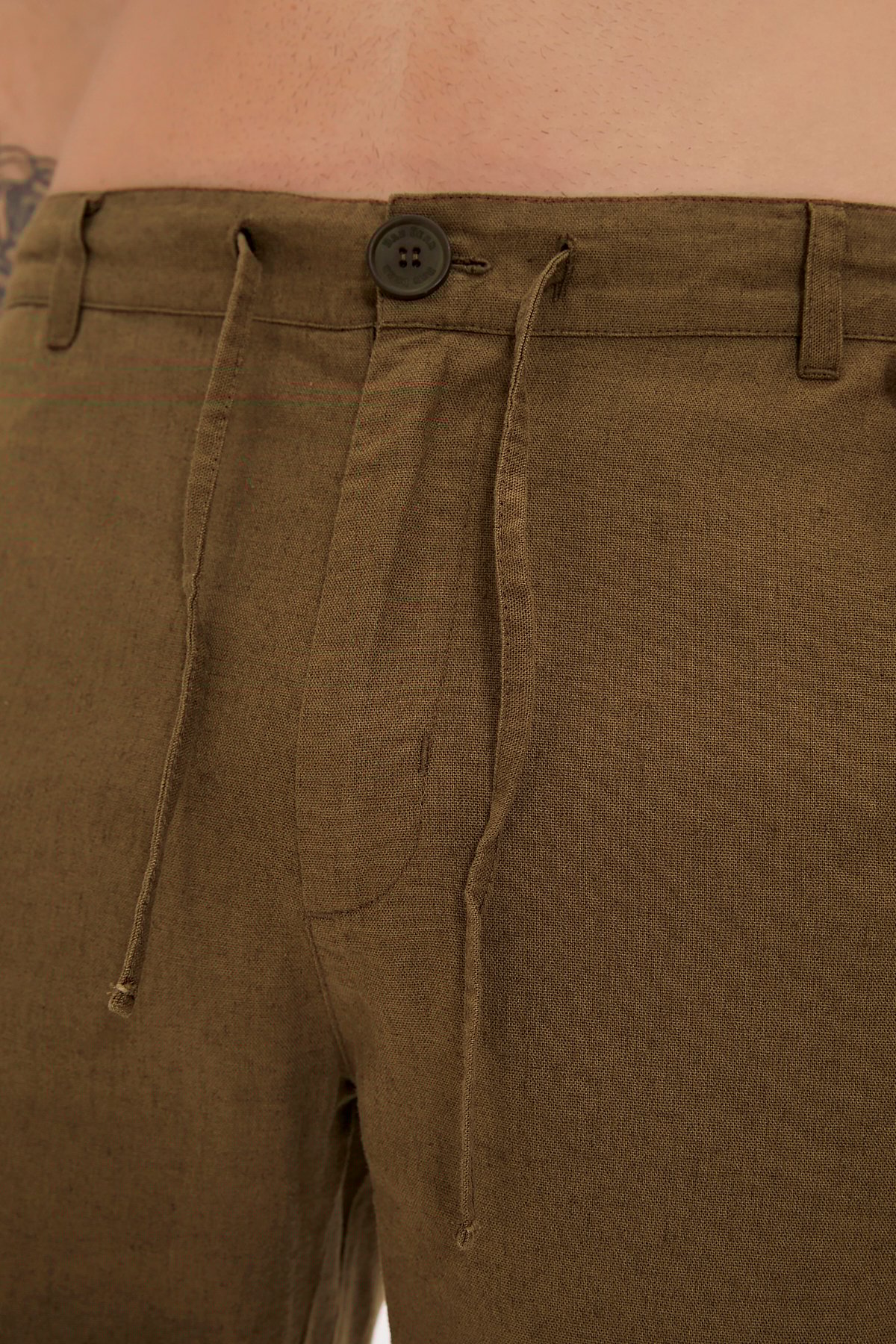 Lyne Haki Yandan Cepli Erkek Şort