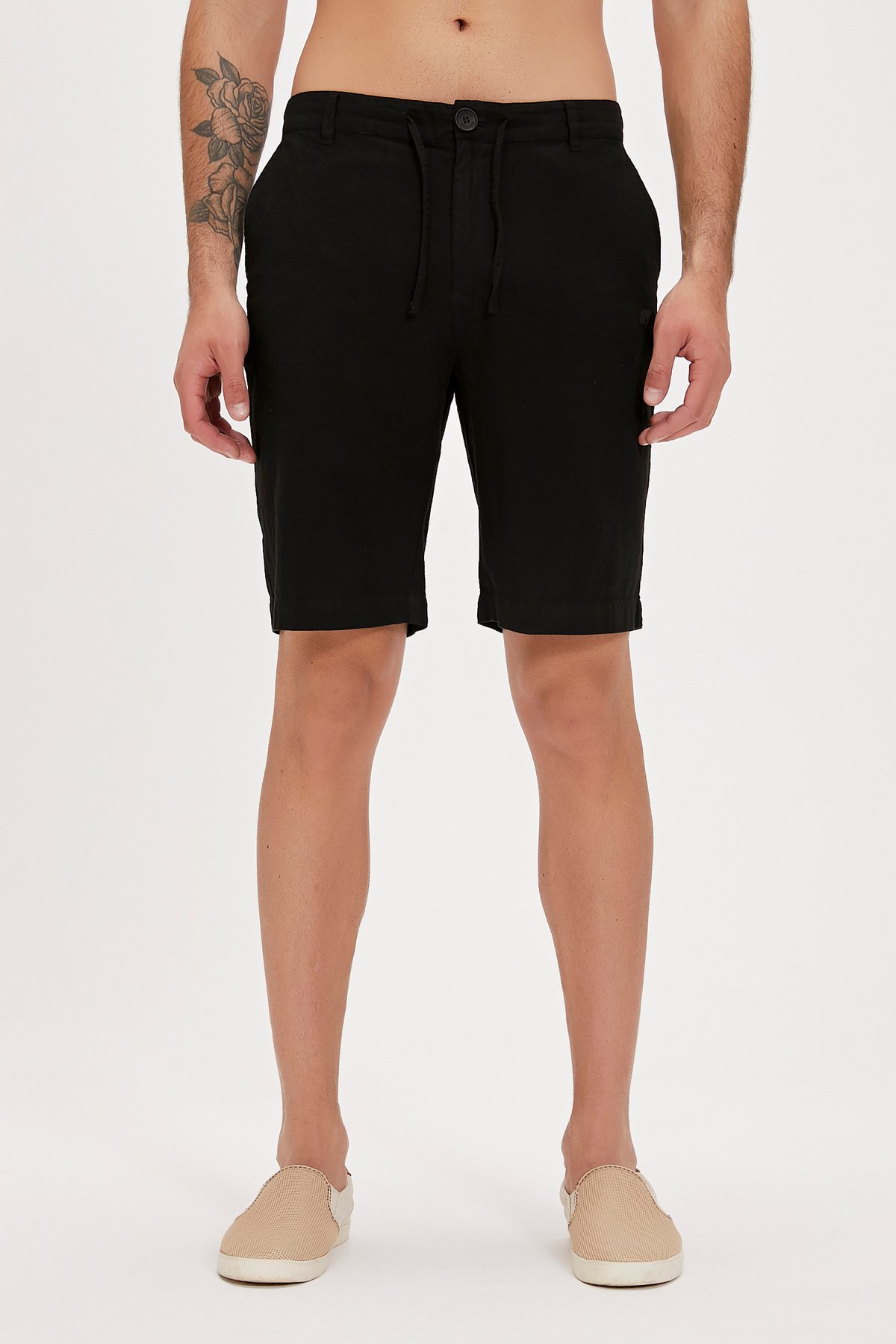 Lyne Siyah Yandan Cepli Erkek Şort