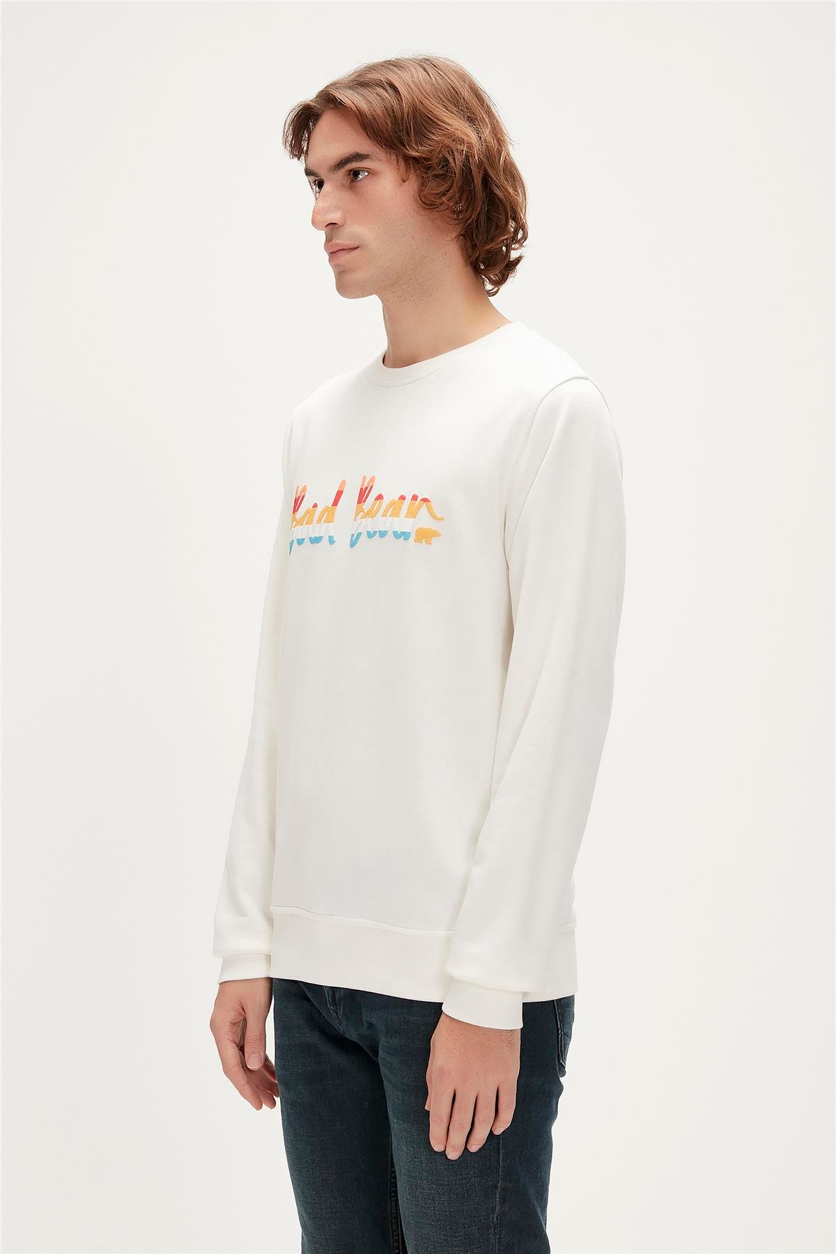 MANUSCRIPT CREWNECK BEYAZ