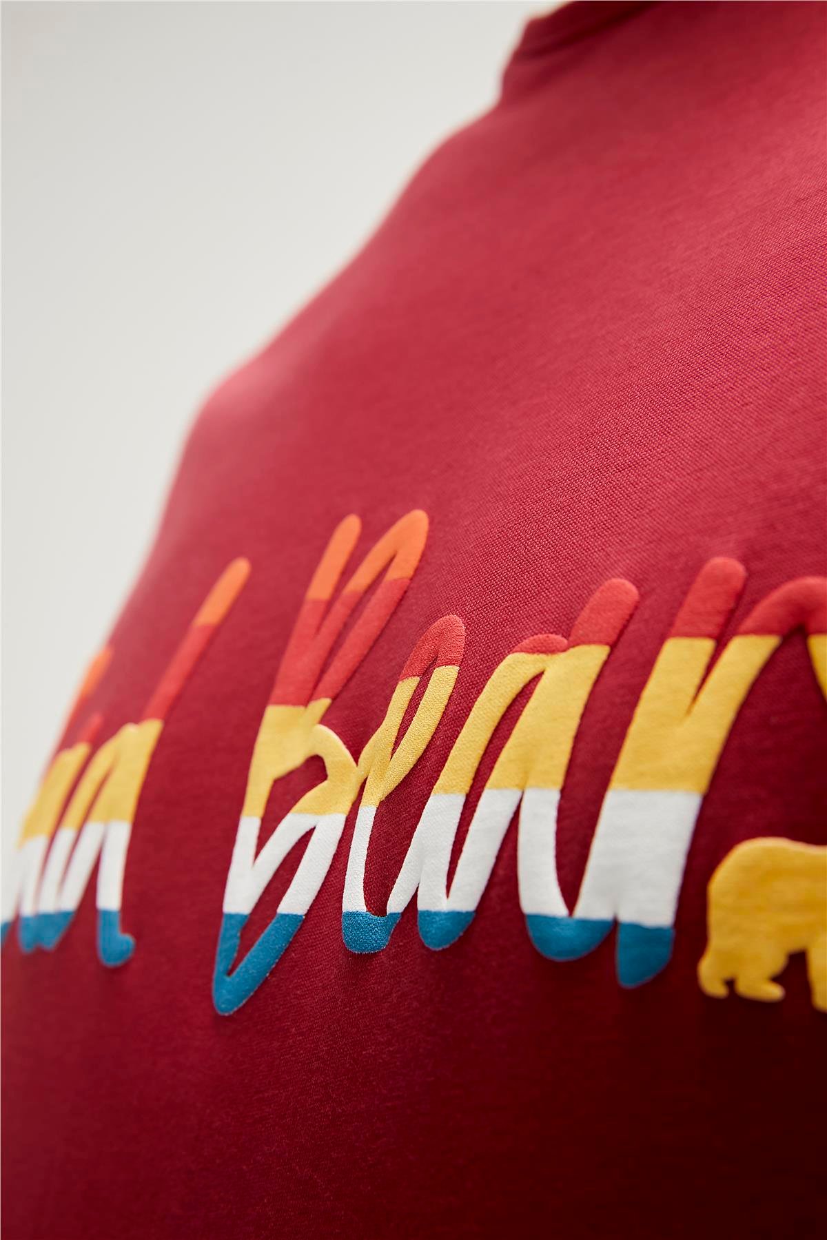 Manuscript T-Shirt Bordo Baskılı Erkek Tişört 